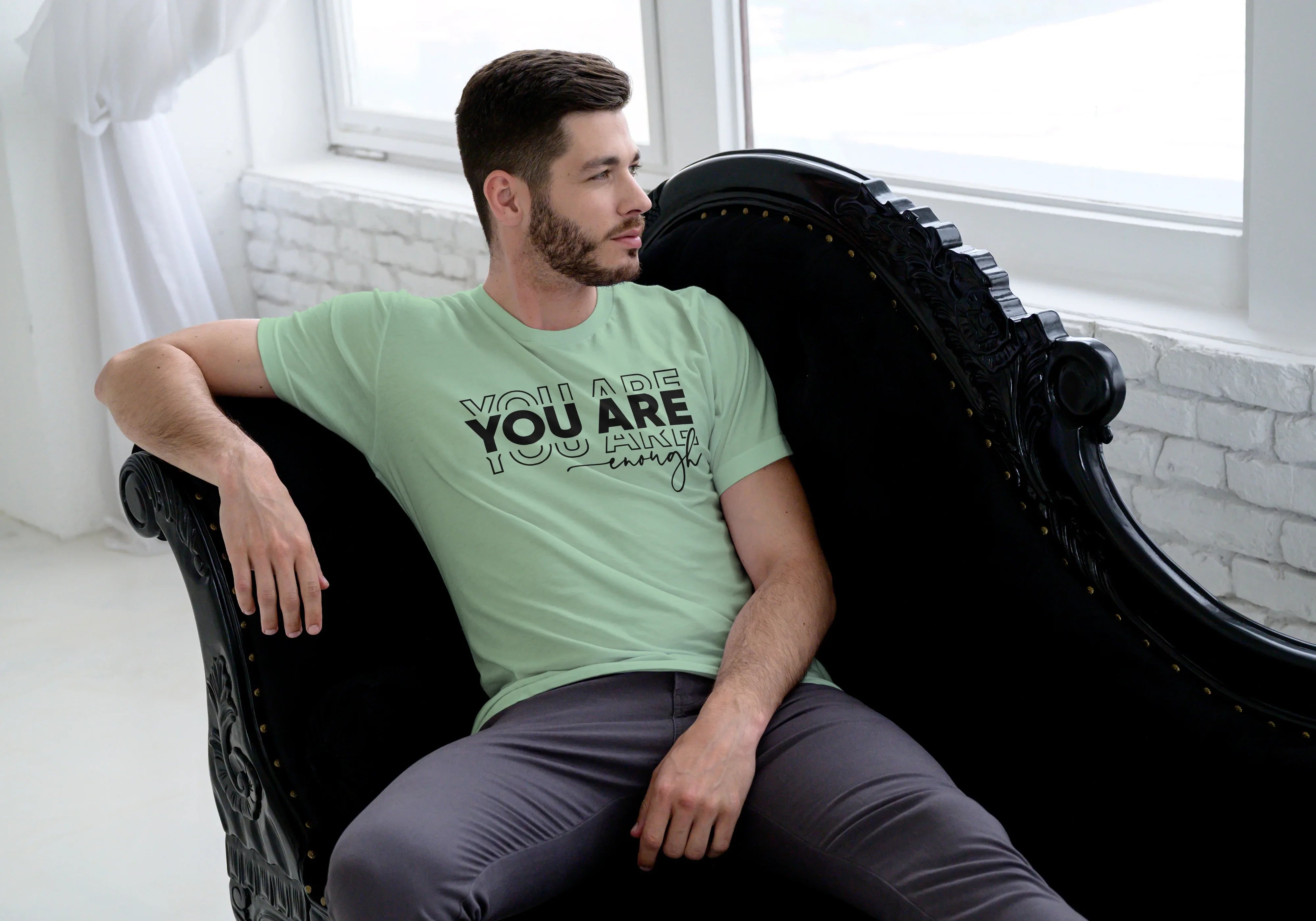 You are Enough Graphic Classic Crew T-Shirt for Men - Not So Suttle