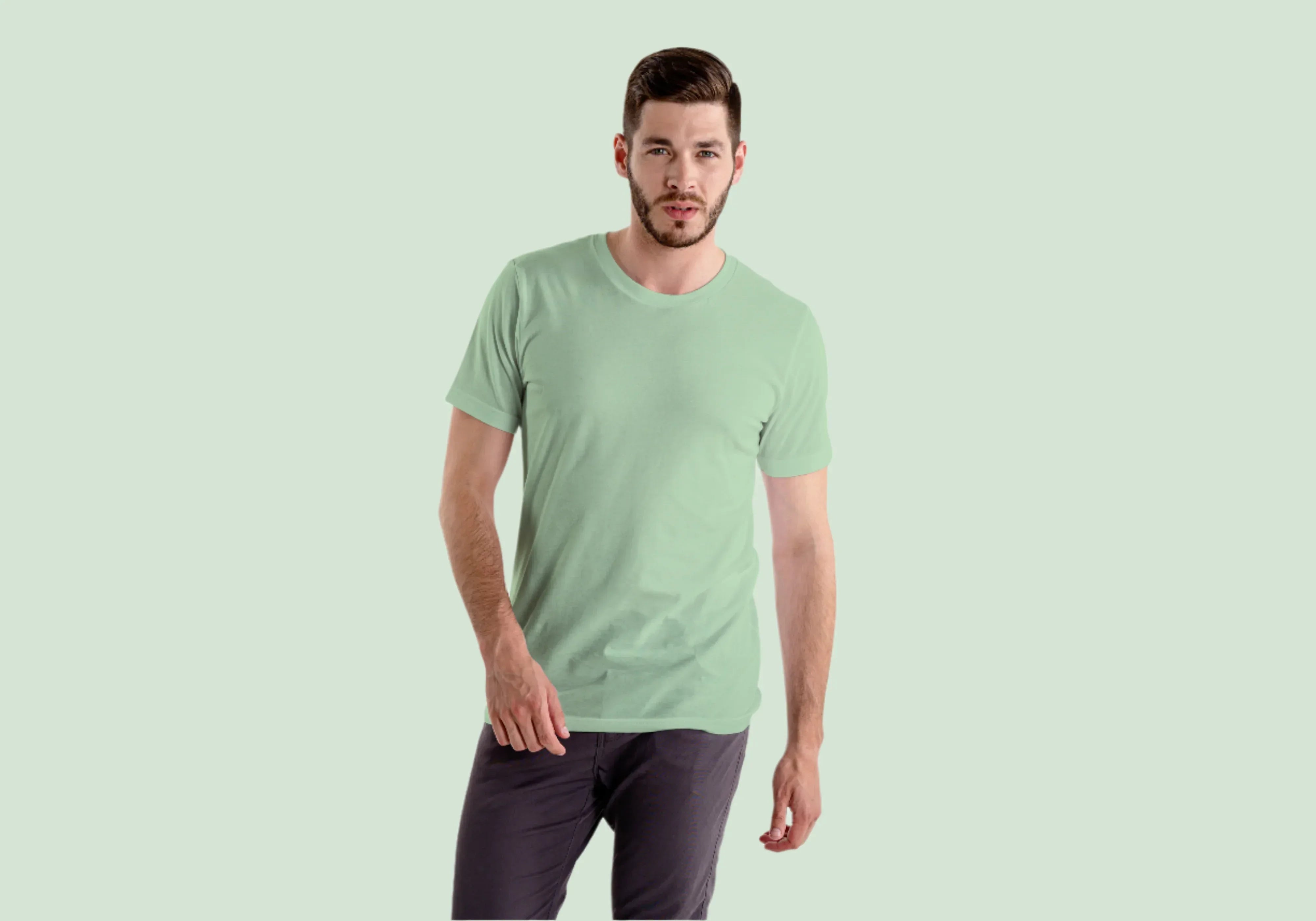 Solid Jade Plus Size Classic Crew T-Shirt for Men - Not So Suttle
