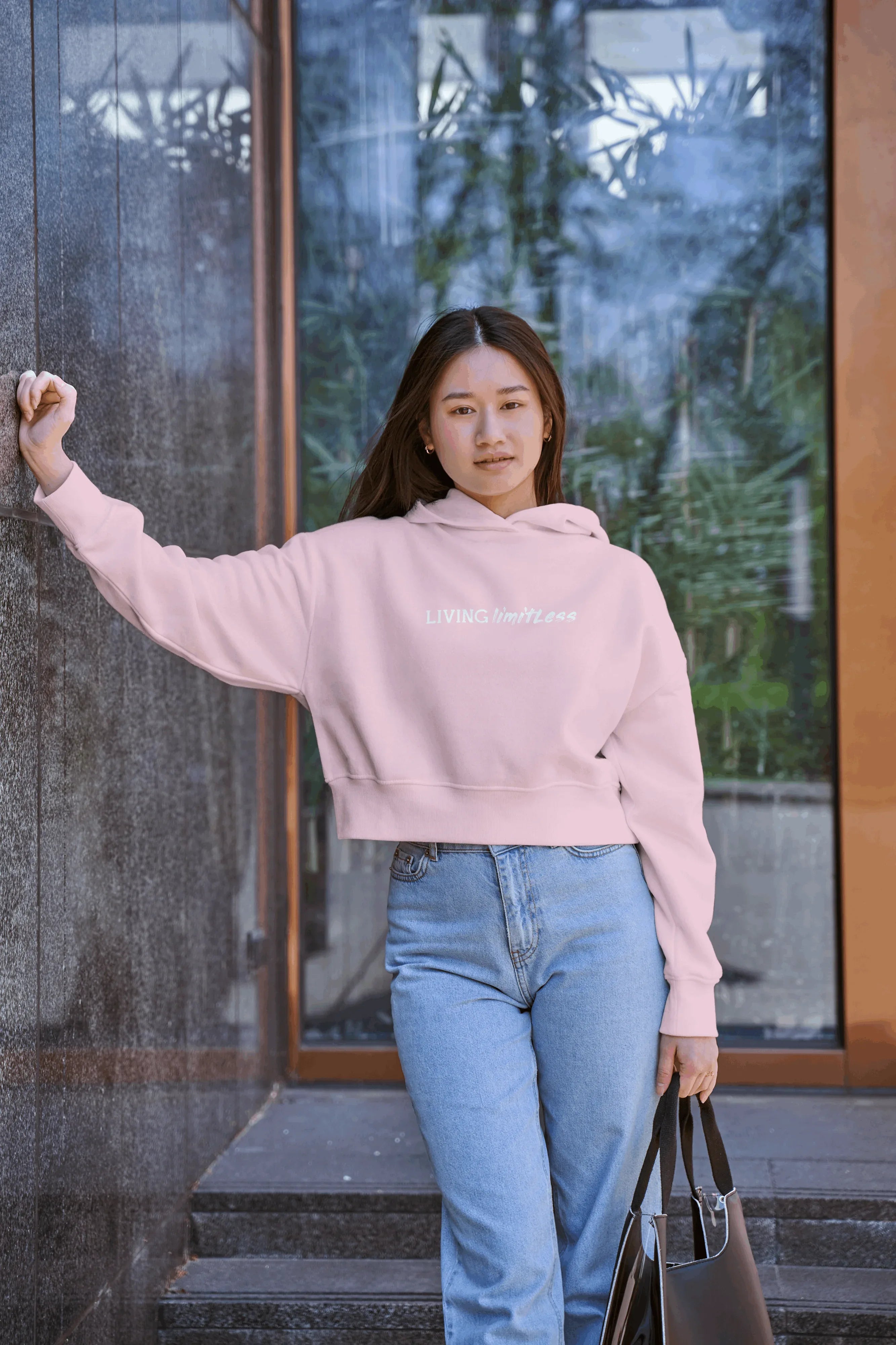 Living Limitless Graphic Cropped Hoodie for Women - Not So Suttle