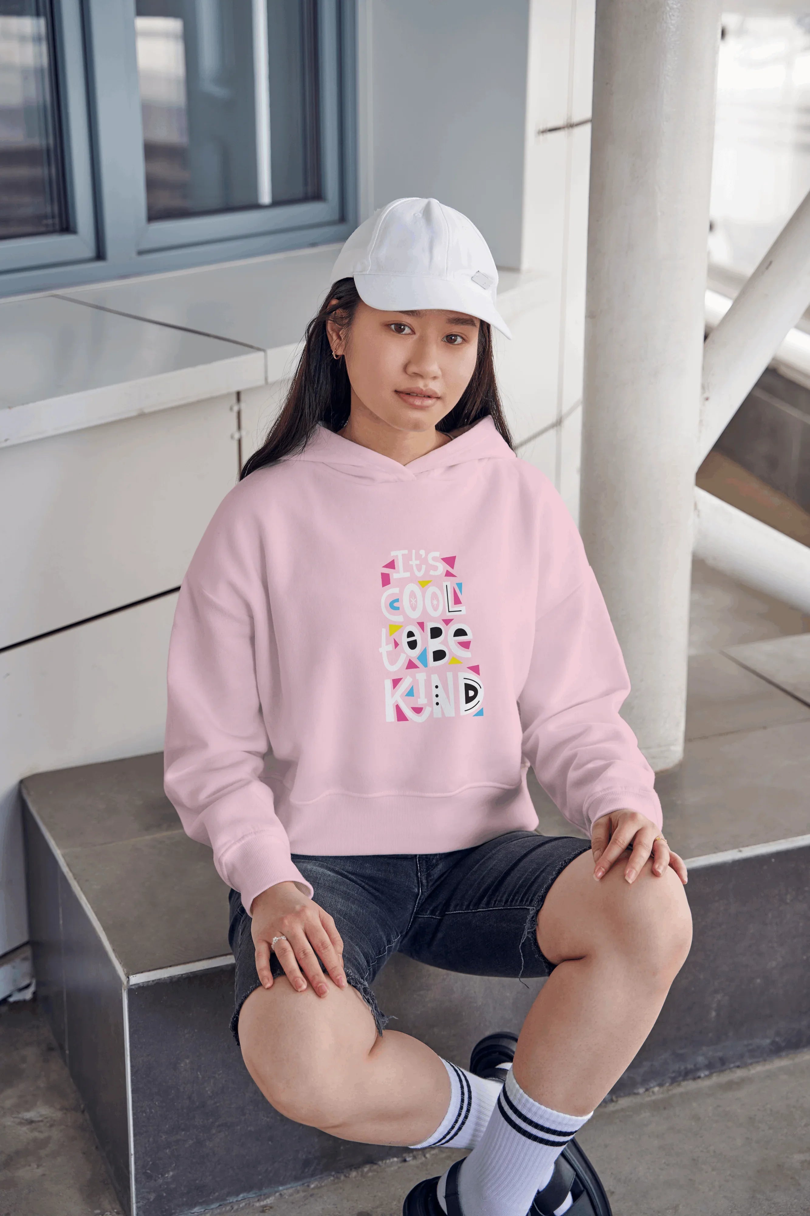It's Cool to be Kind Graphic Cropped Hoodie for Women - Not So Suttle
