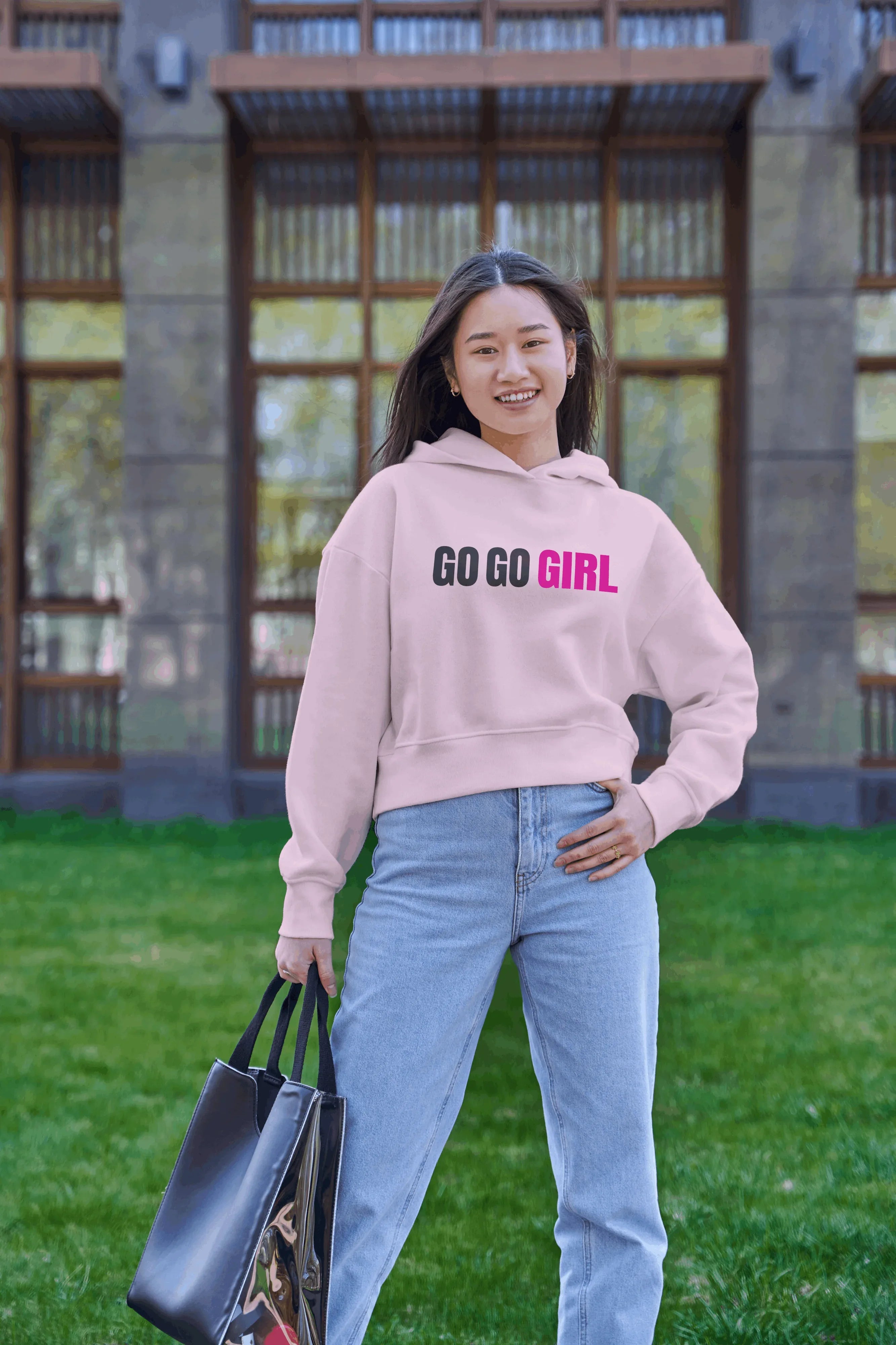 Go Go Girl Graphic Cropped Hoodie for Women - Not So Suttle