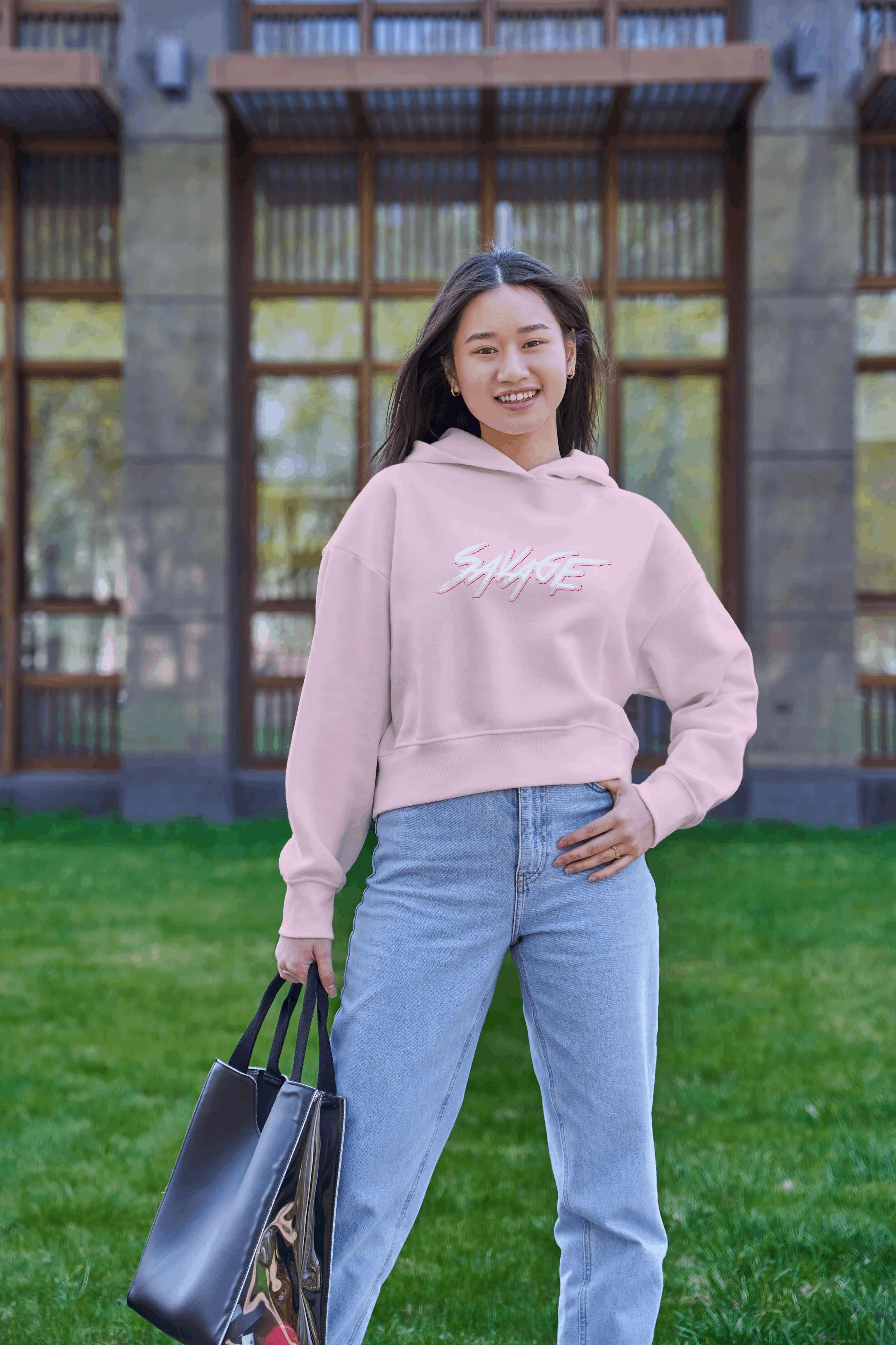 Savage Graphic Cropped Hoodie for Women - Not So Suttle