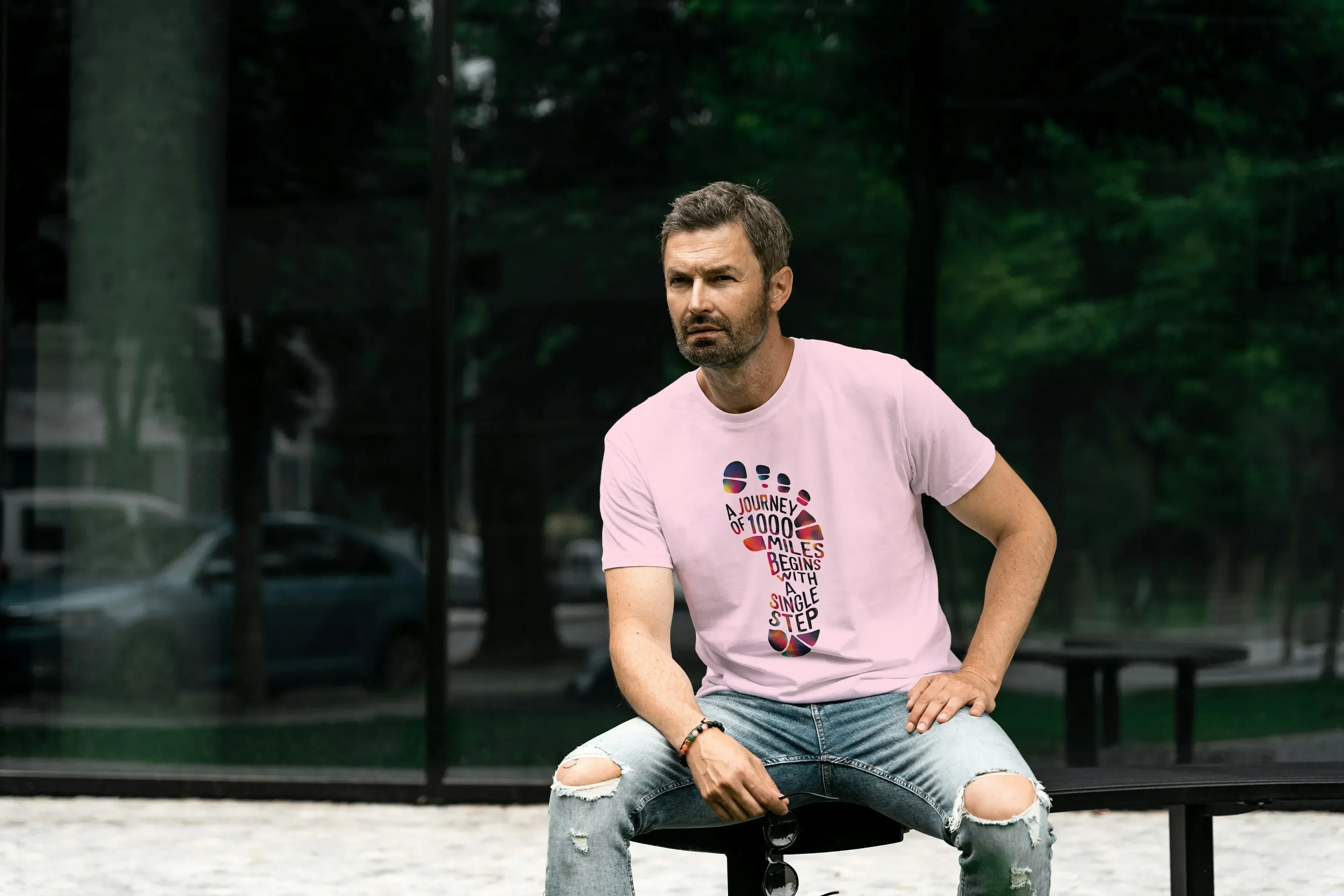 1000 Steps Graphic Classic Crew T-Shirt for Men - Not So Suttle