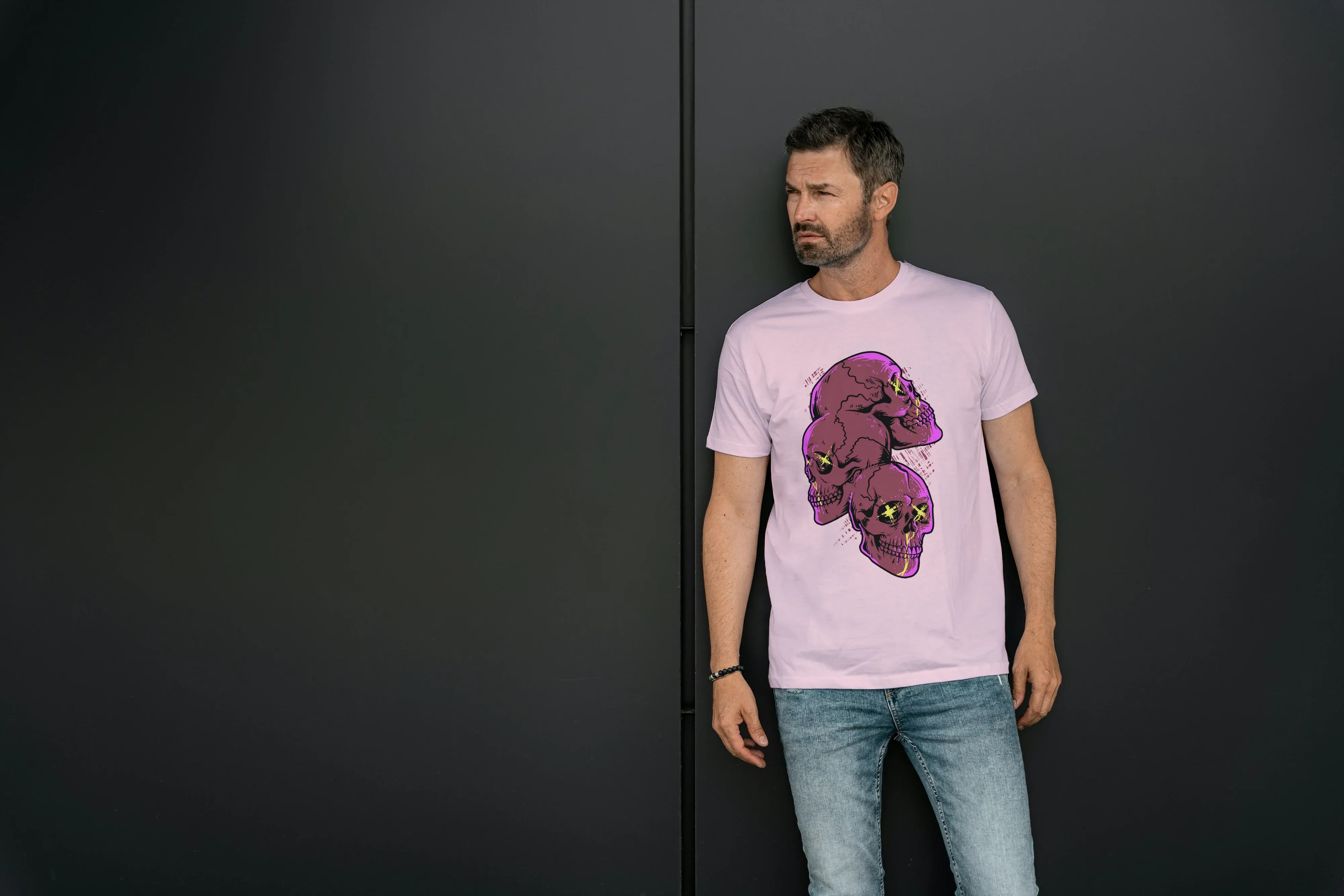 Red Skulls Graphic Classic Crew T-Shirt for Men - Not So Suttle