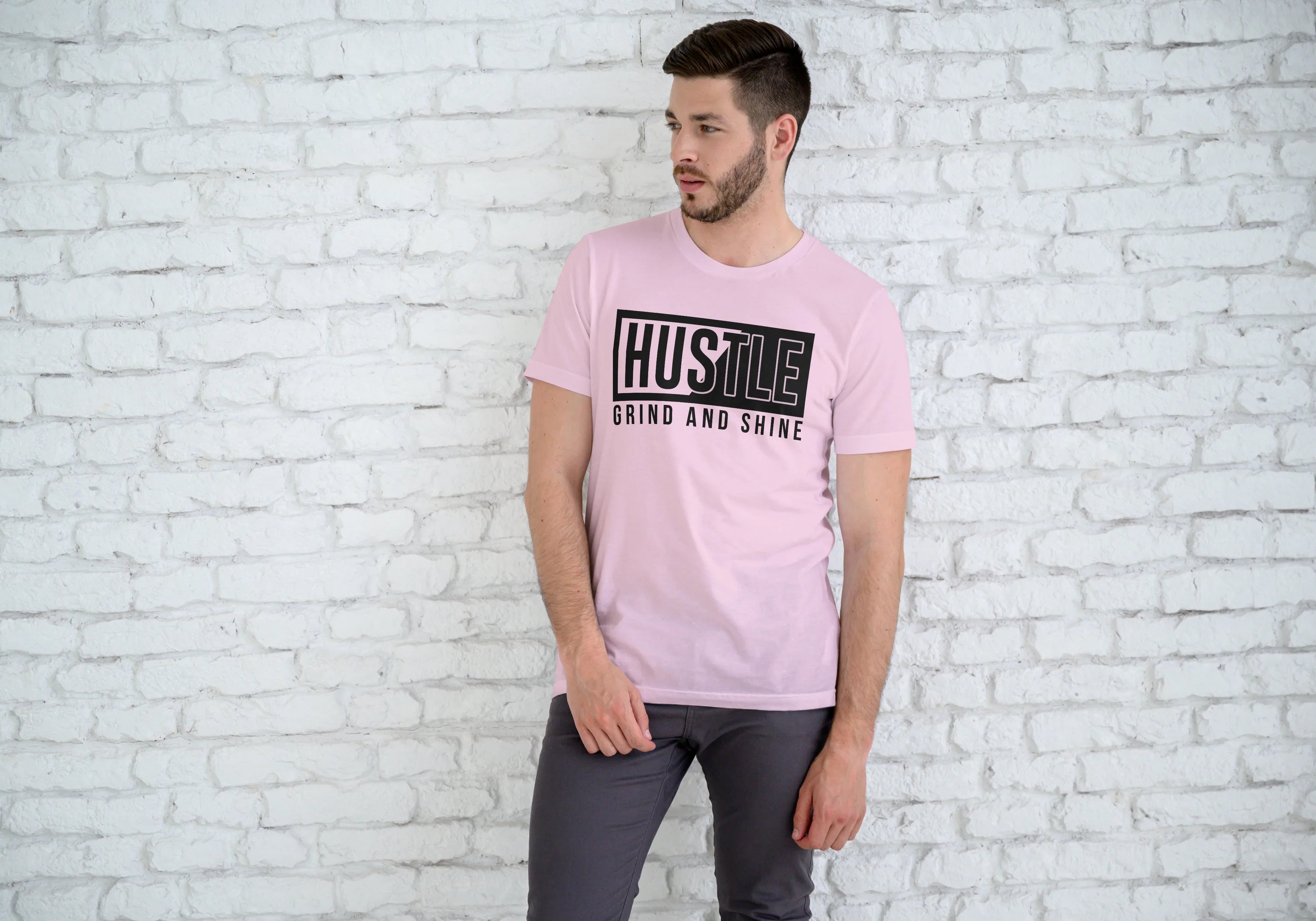 Hustle Graphic Classic Crew T-Shirt for Men - Not So Suttle