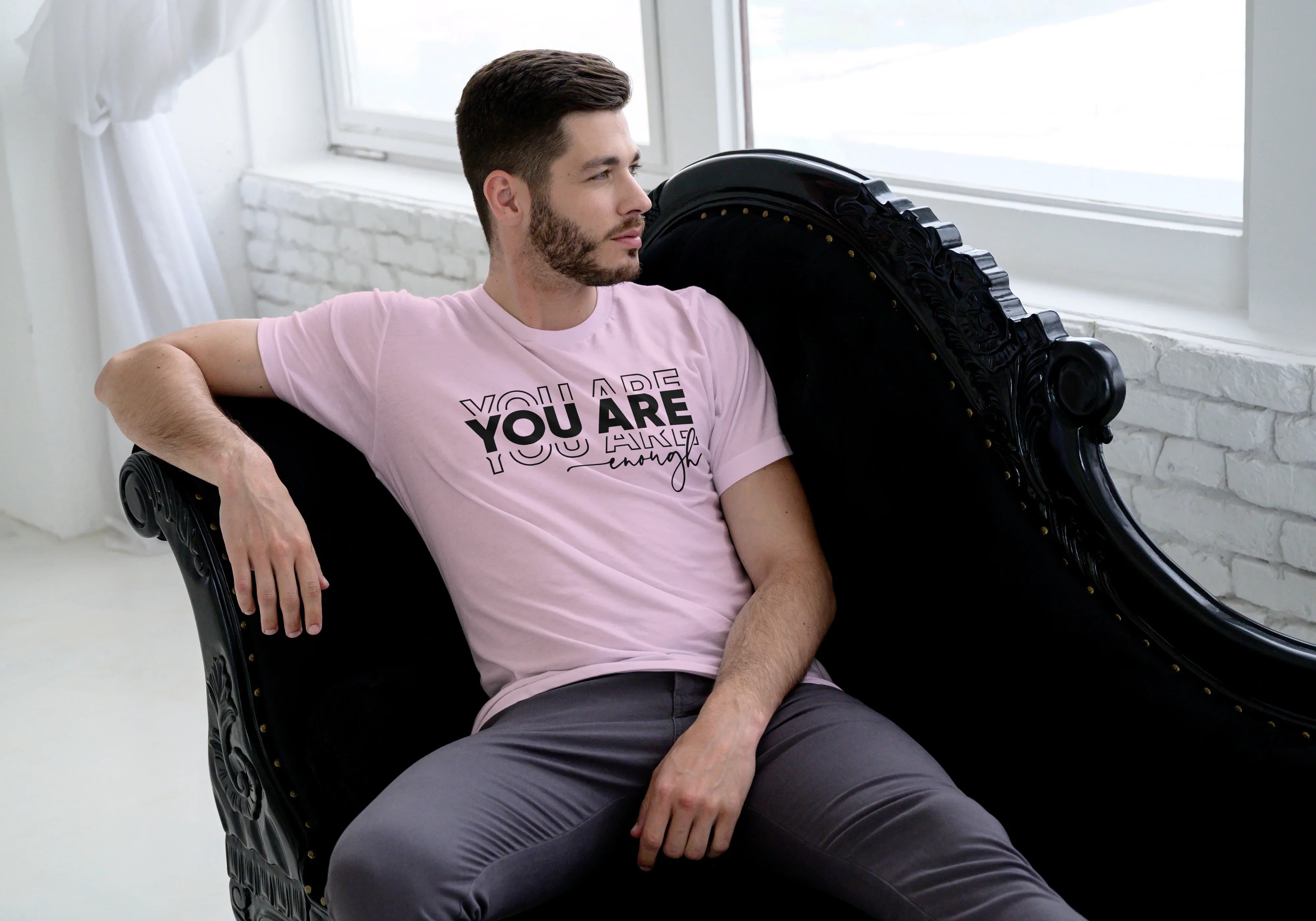 You are Enough Graphic Classic Crew T-Shirt for Men - Not So Suttle