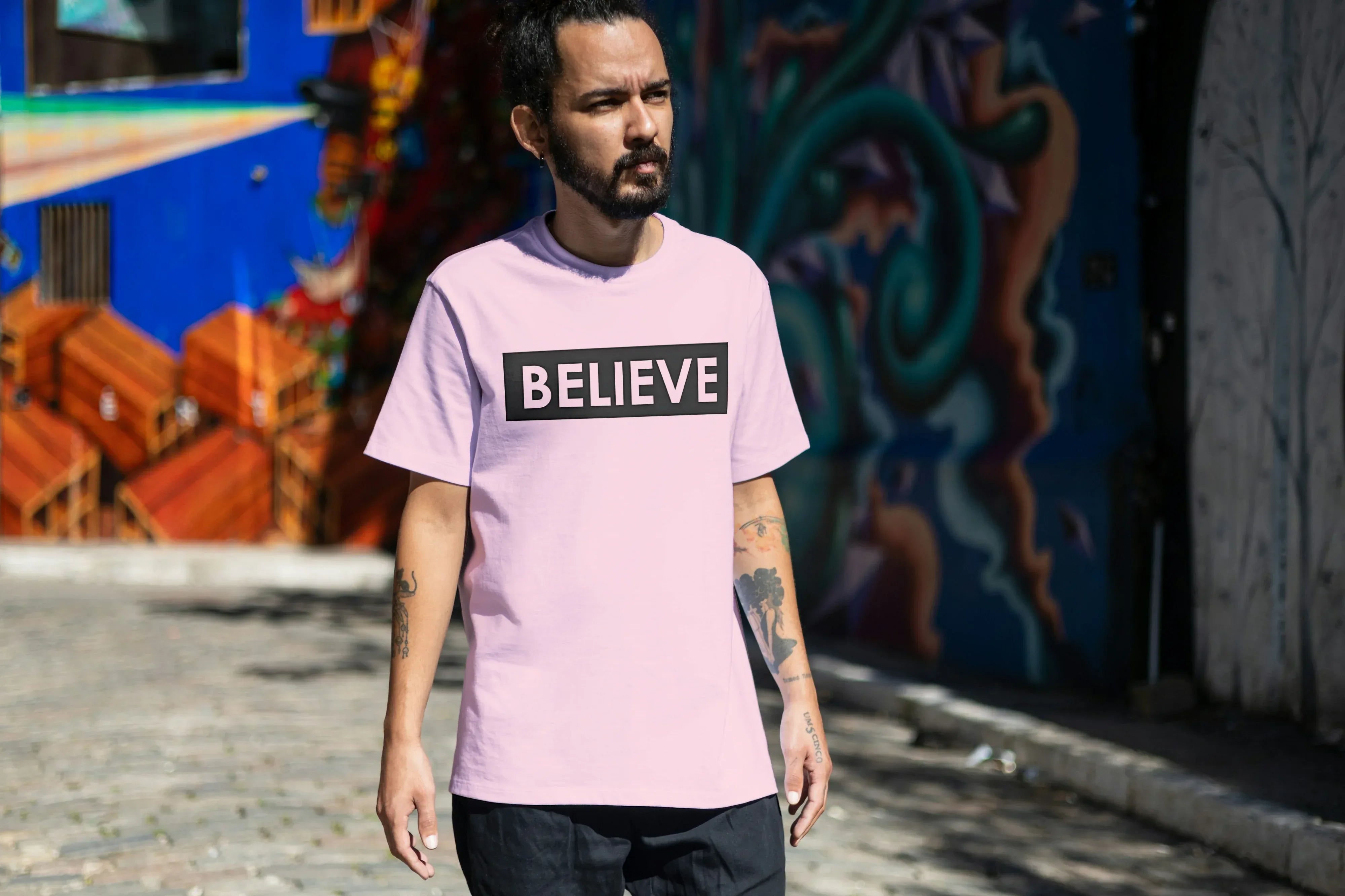 Believe Graphic Oversized Classic T-Shirt for Men - Not So Suttle