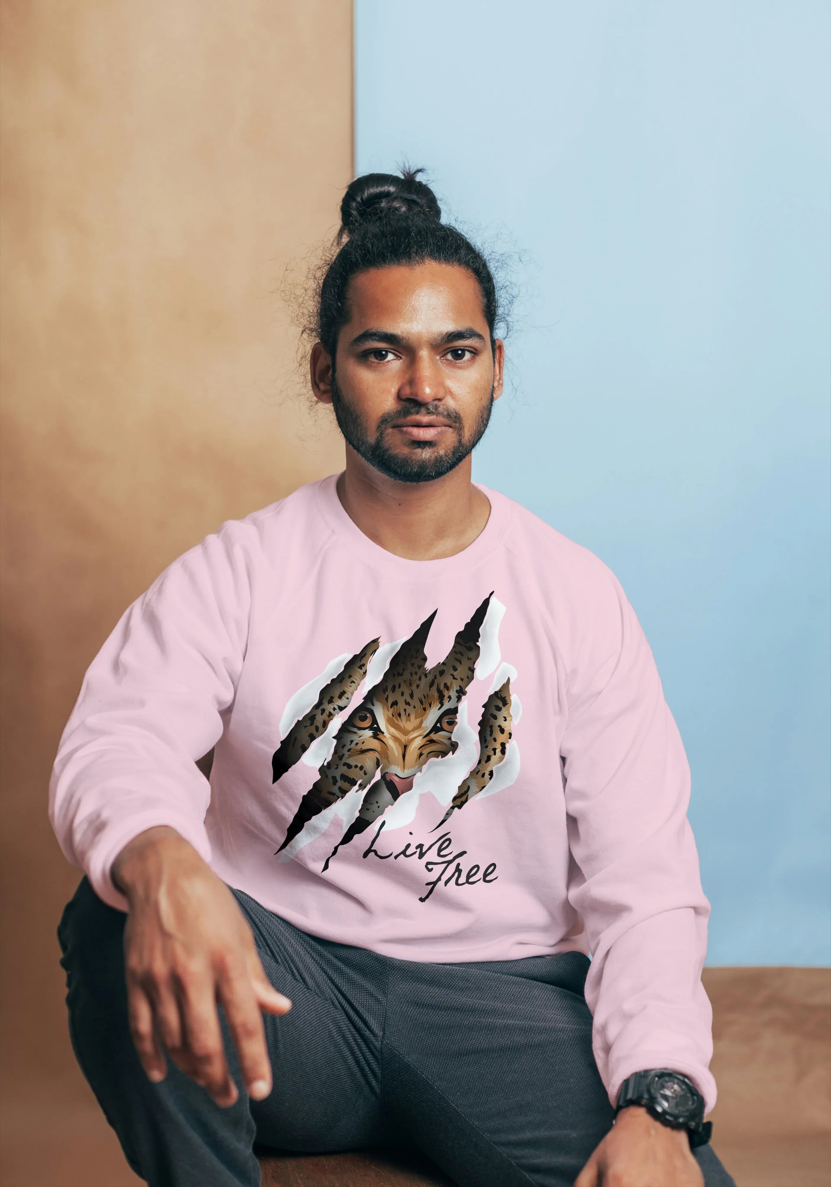 Live Free Graphic Sweatshirt for Men - Not So Suttle