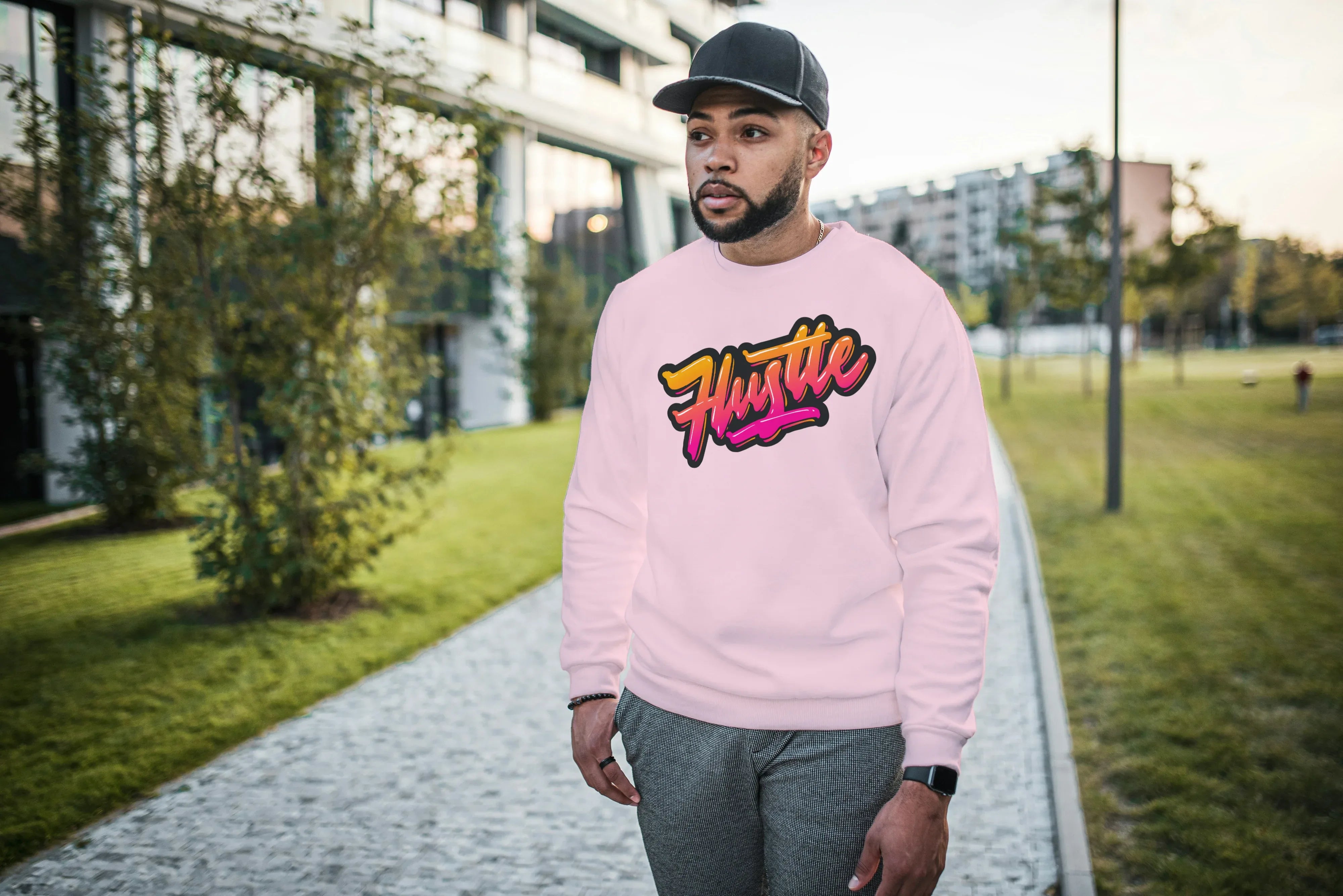 Hustle Graphic Sweatshirt for Men - Not So Suttle