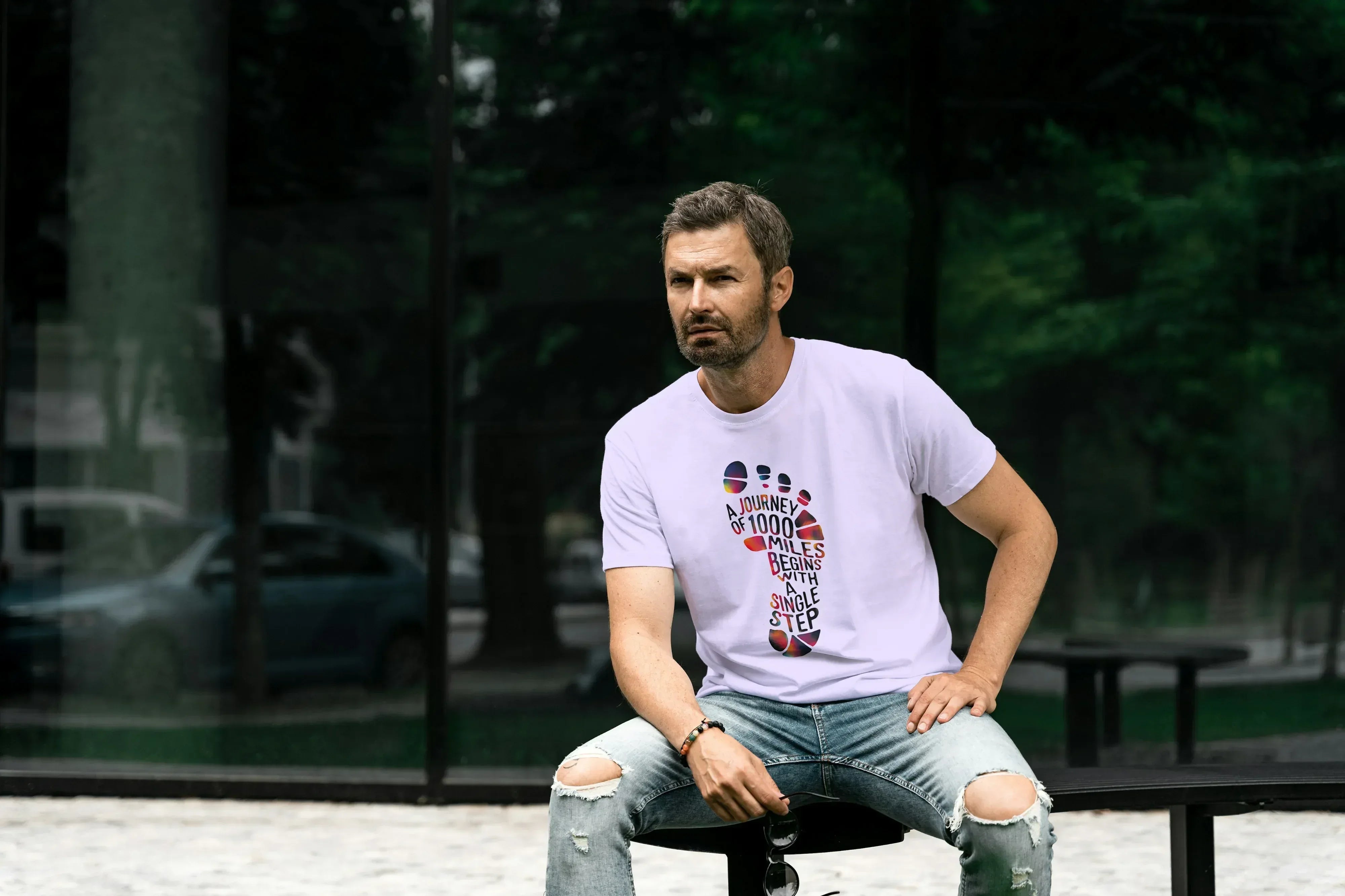 1000 Steps Graphic Classic Crew T-Shirt for Men - Not So Suttle