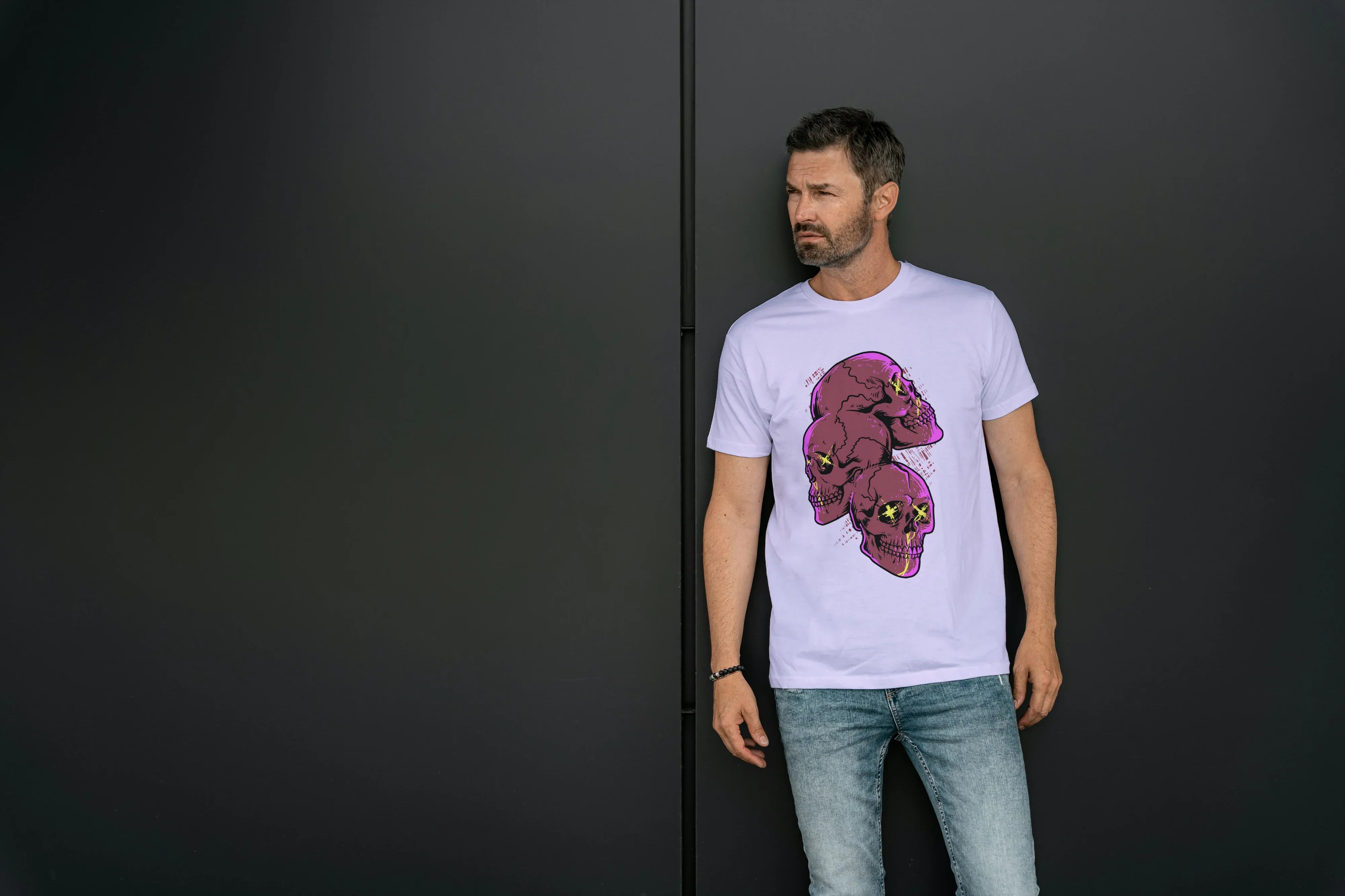 Red Skulls Graphic Classic Crew T-Shirt for Men - Not So Suttle