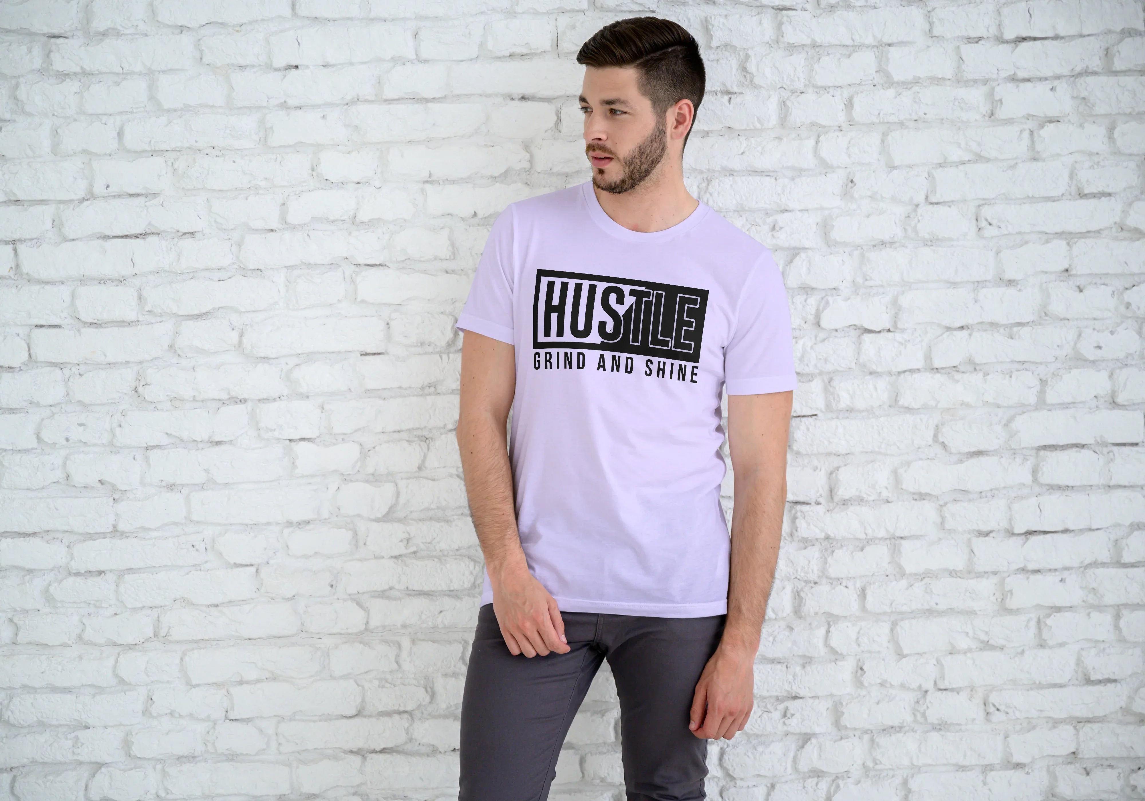 Hustle Graphic Classic Crew T-Shirt for Men - Not So Suttle