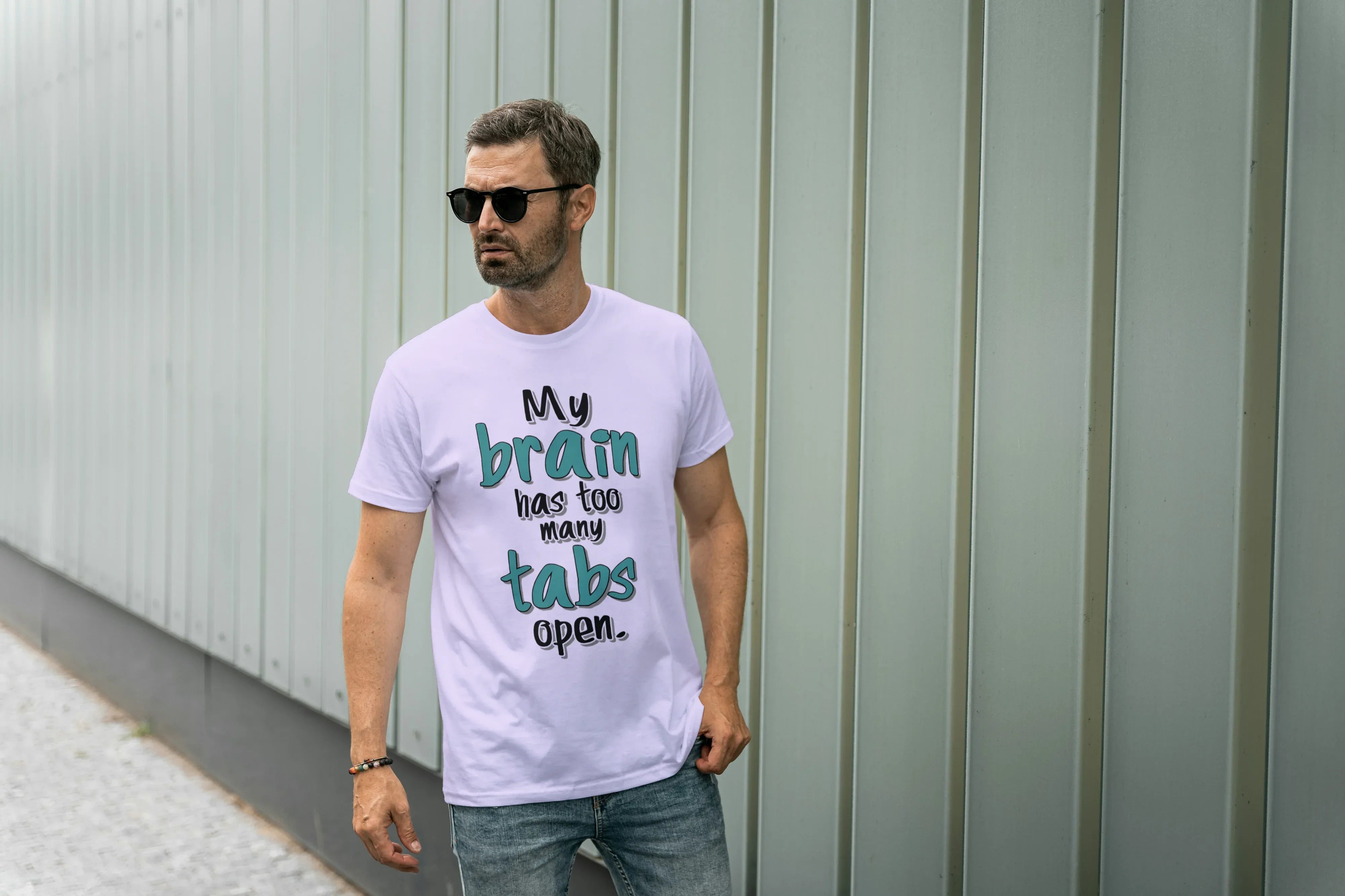 Too Many Tabs Graphic Classic Crew T-Shirt for Men - Not So Suttle