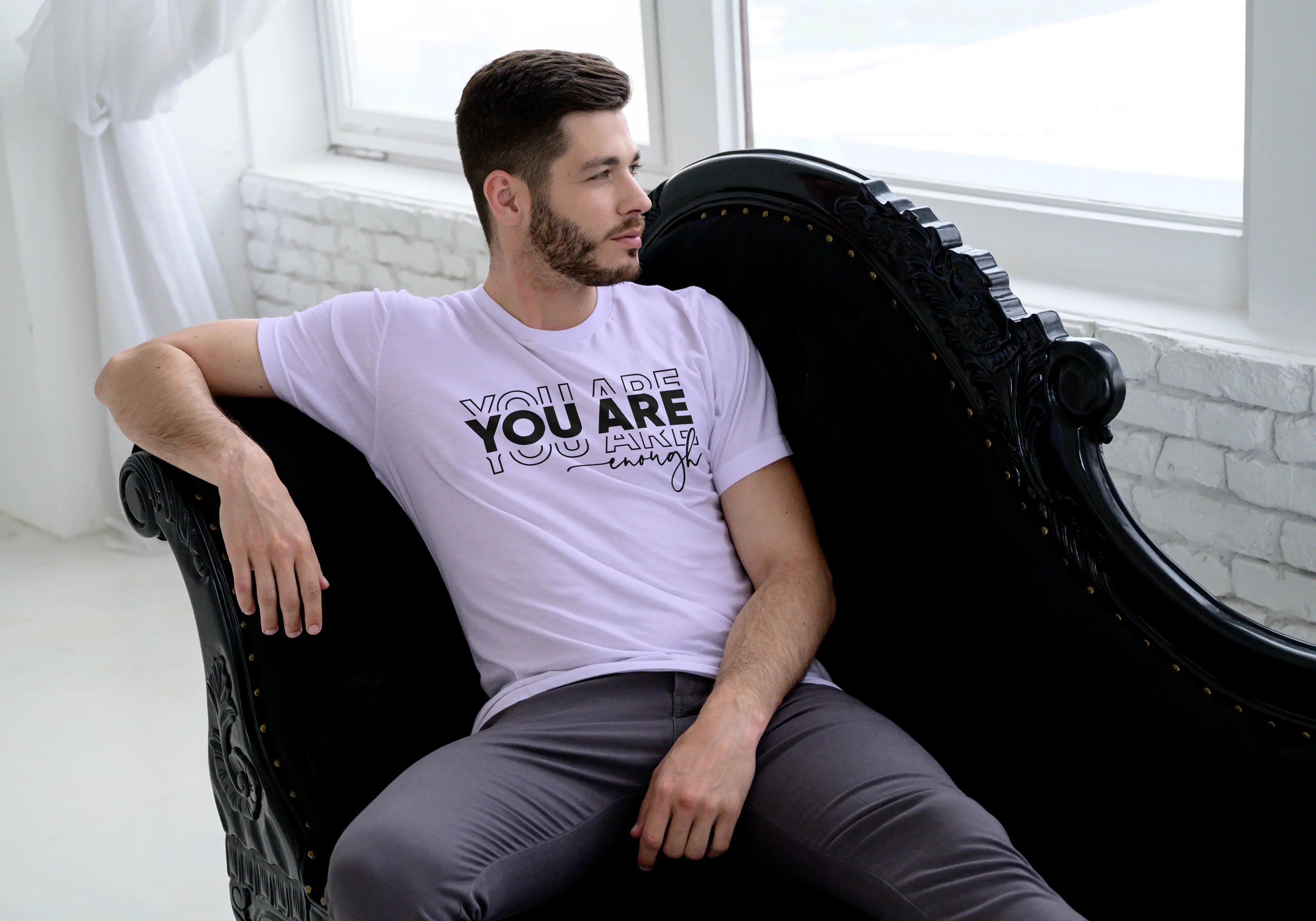 You are Enough Graphic Classic Crew T-Shirt for Men - Not So Suttle