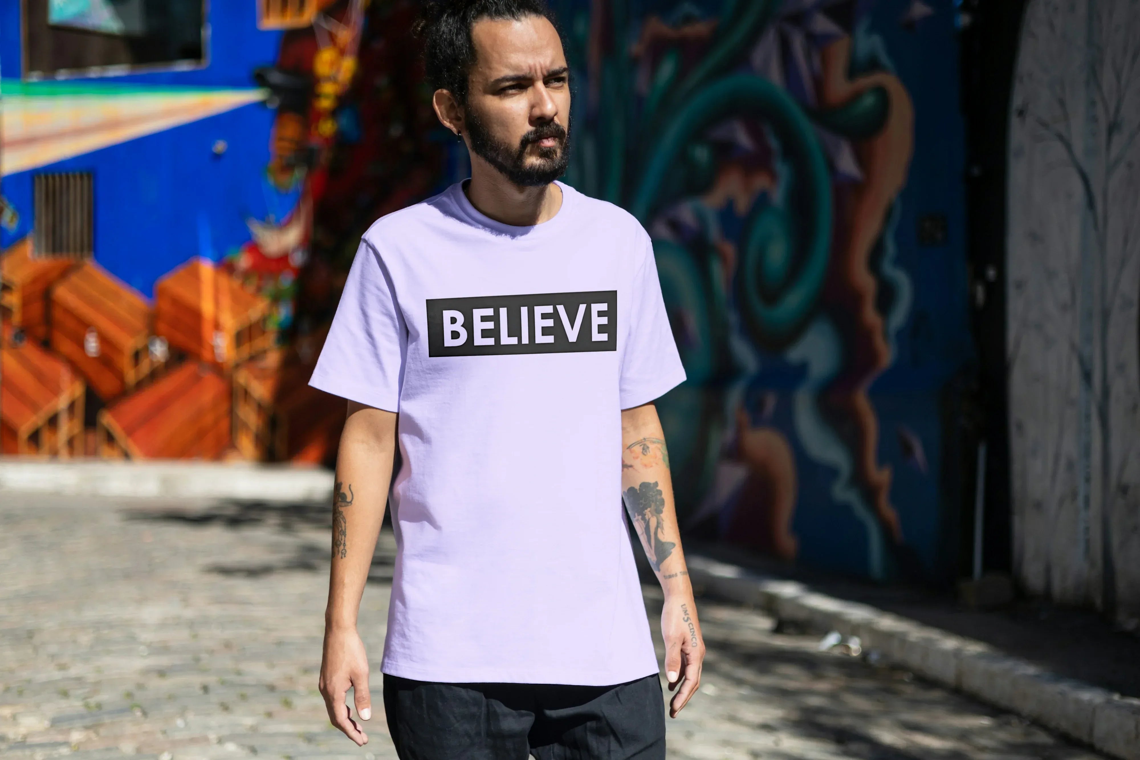 Believe Graphic Oversized Classic T-Shirt for Men - Not So Suttle