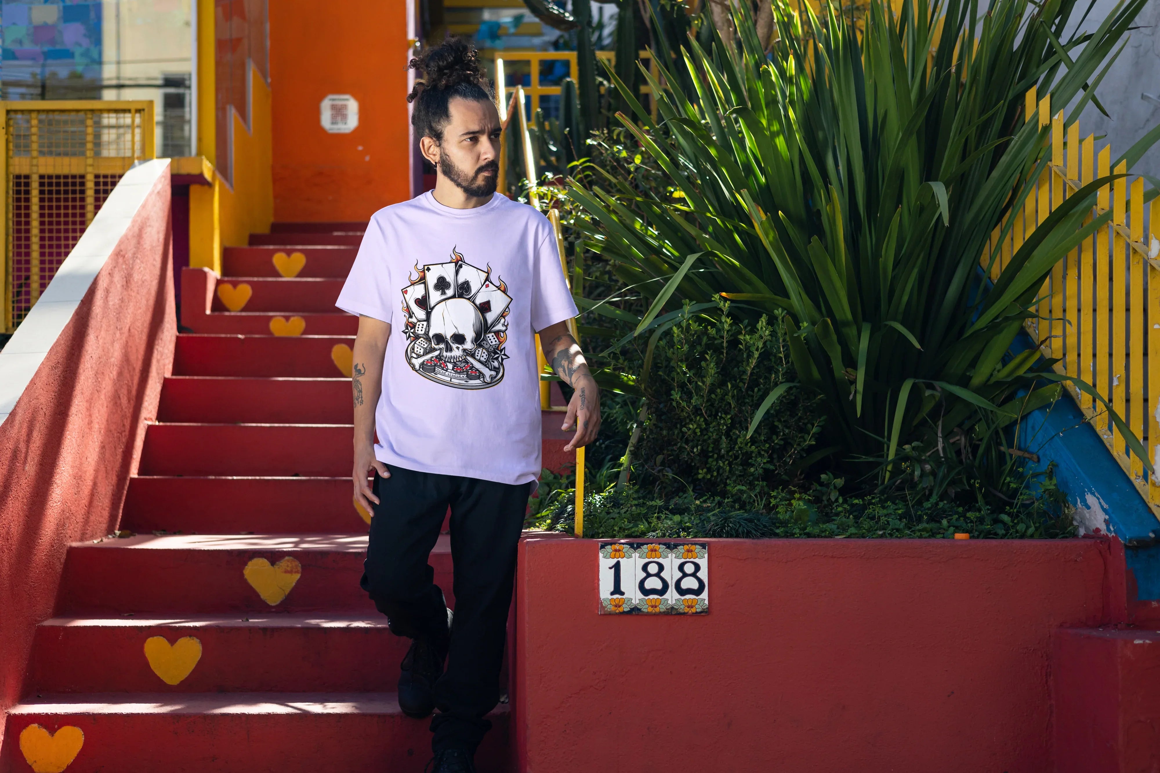 Poker Skull Graphic Oversized Classic T-Shirt for Men - Not So Suttle