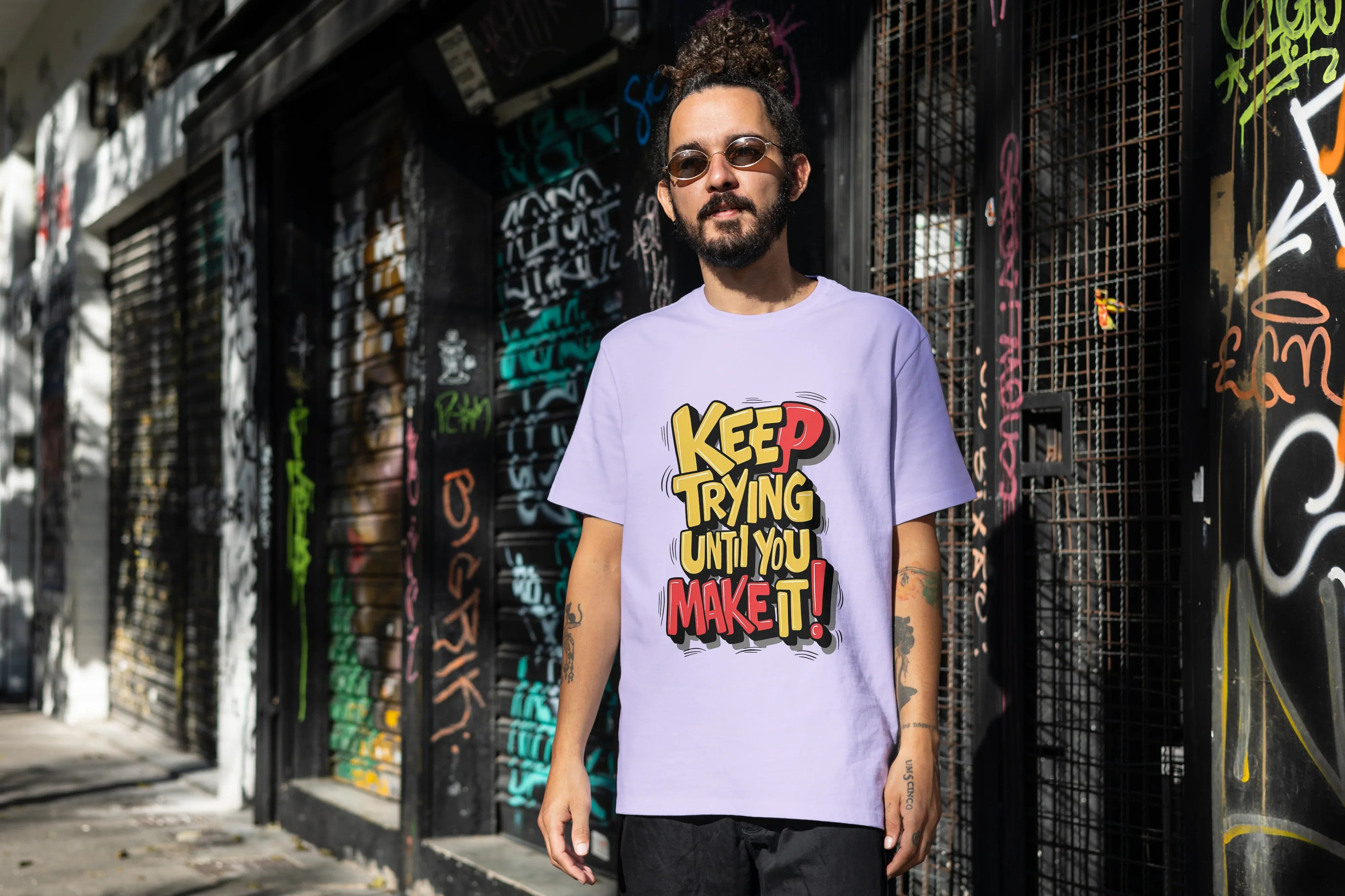 Keep Trying Graphic Oversized Classic T-Shirt for Men - Not So Suttle