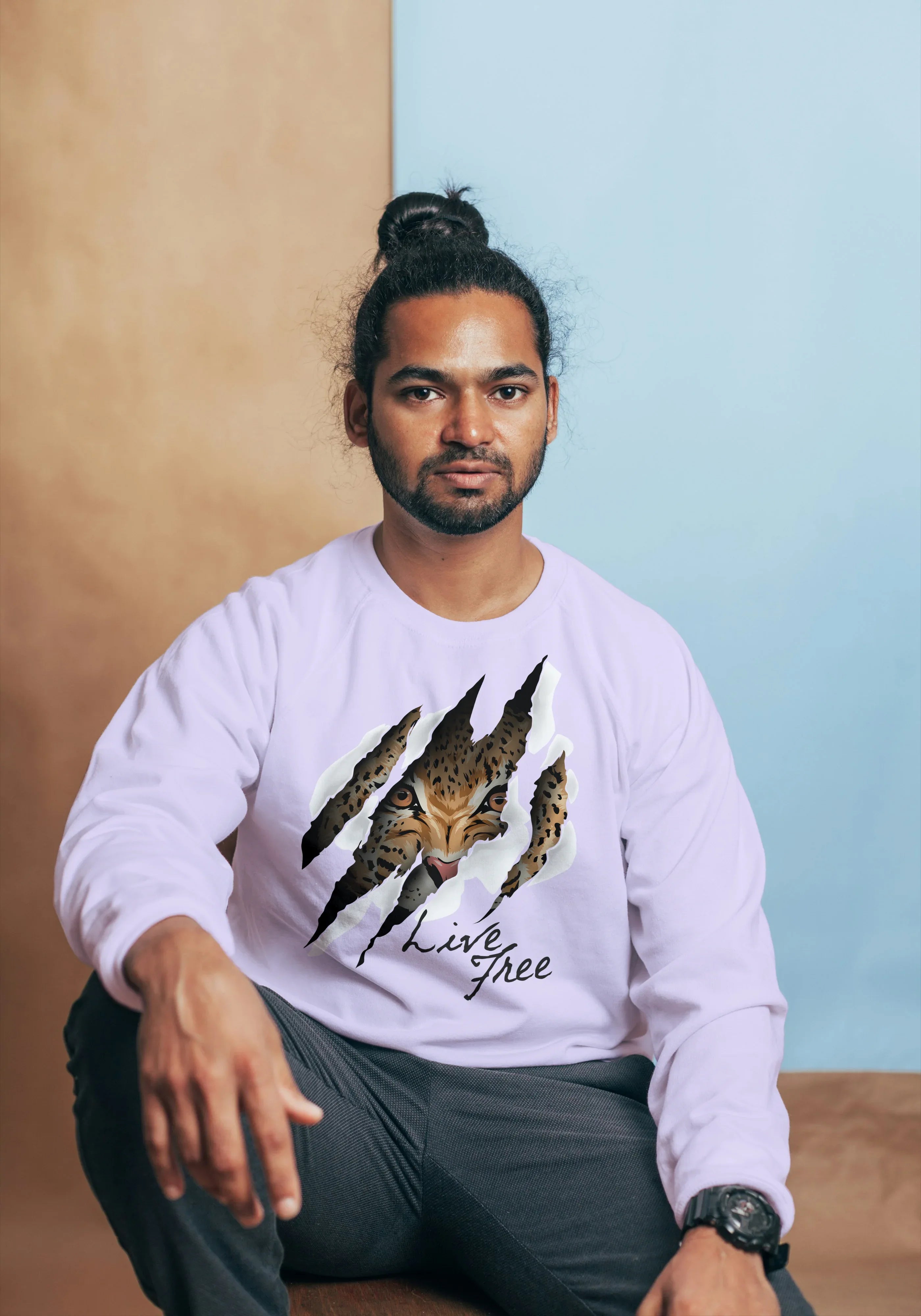 Live Free Graphic Sweatshirt for Men - Not So Suttle