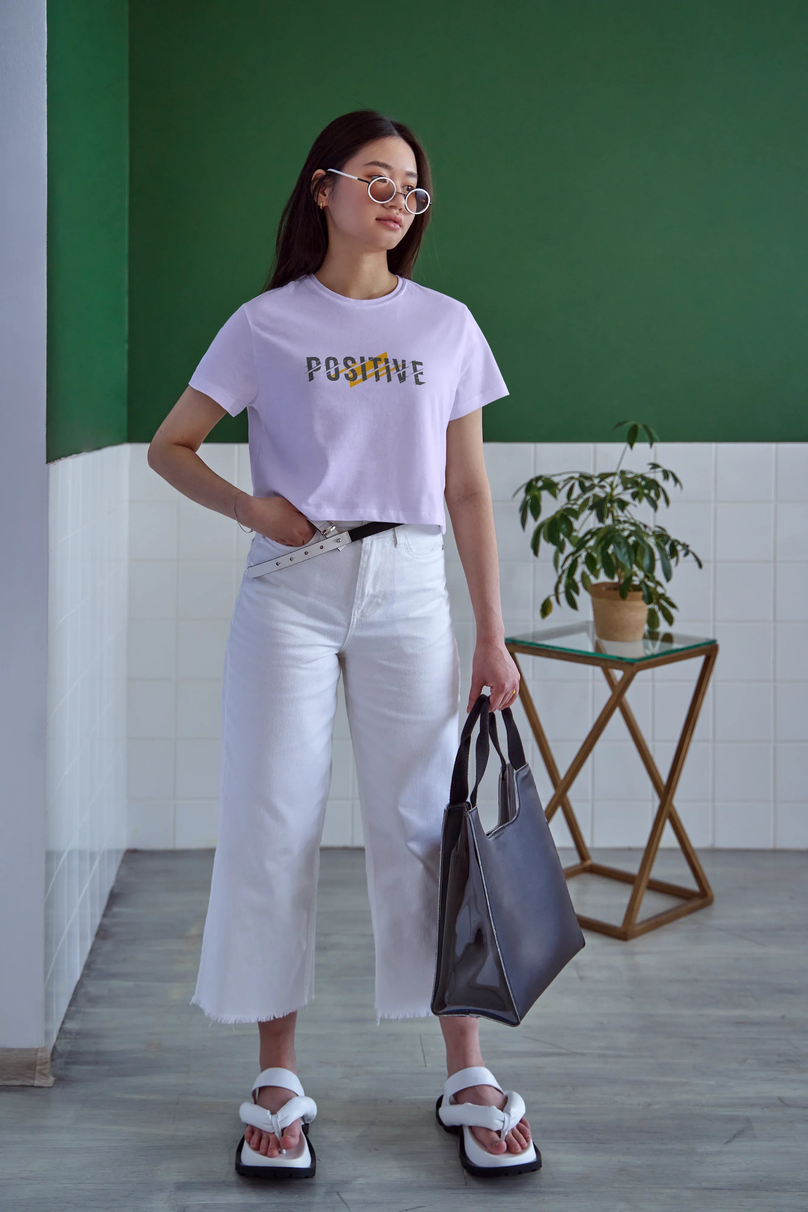 Positive Graphic Crop Top for Women - Not So Suttle