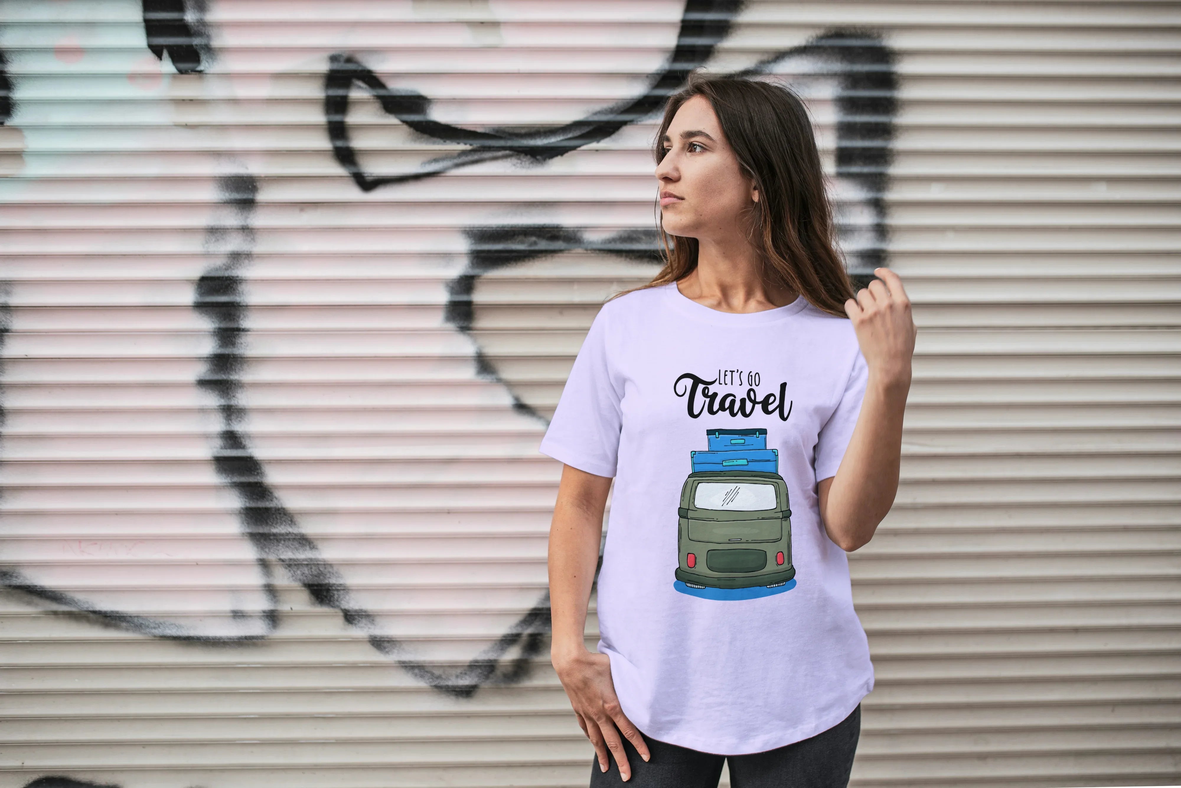 Let's Go Travel Graphic Oversized Classic T-Shirt for Women - Not So Suttle