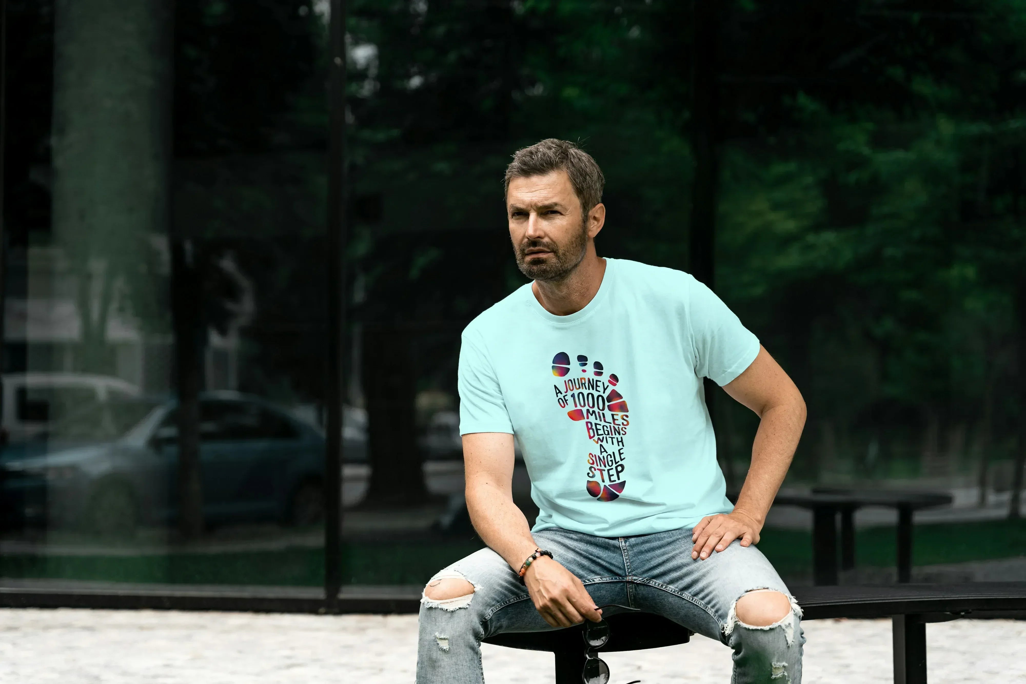 1000 Steps Graphic Classic Crew T-Shirt for Men - Not So Suttle