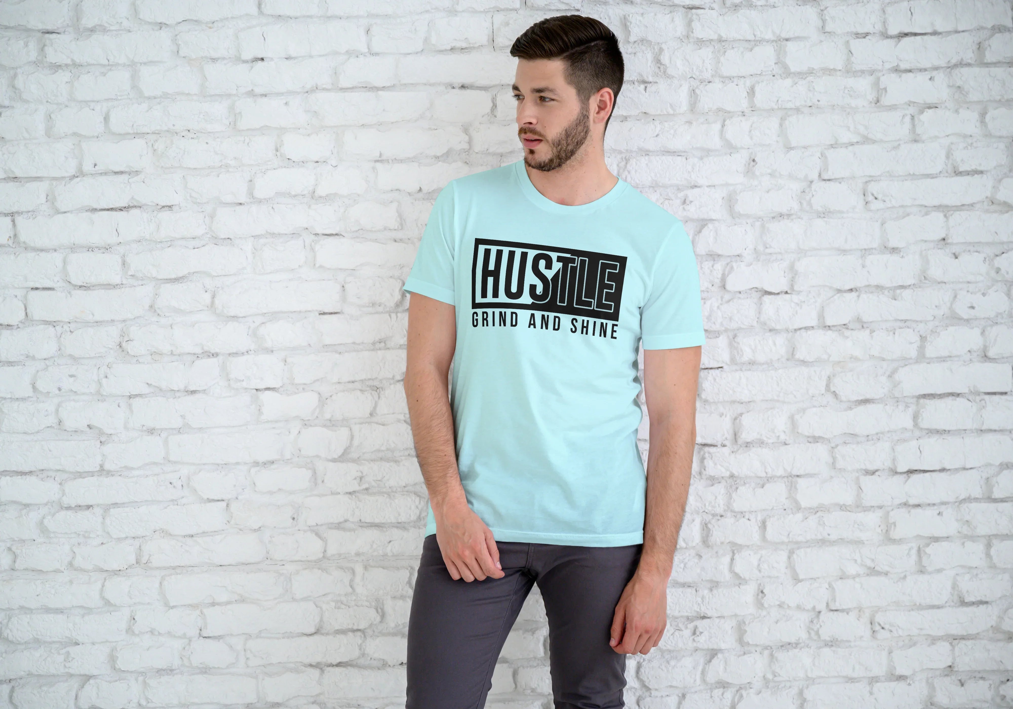 Hustle Graphic Classic Crew T-Shirt for Men - Not So Suttle