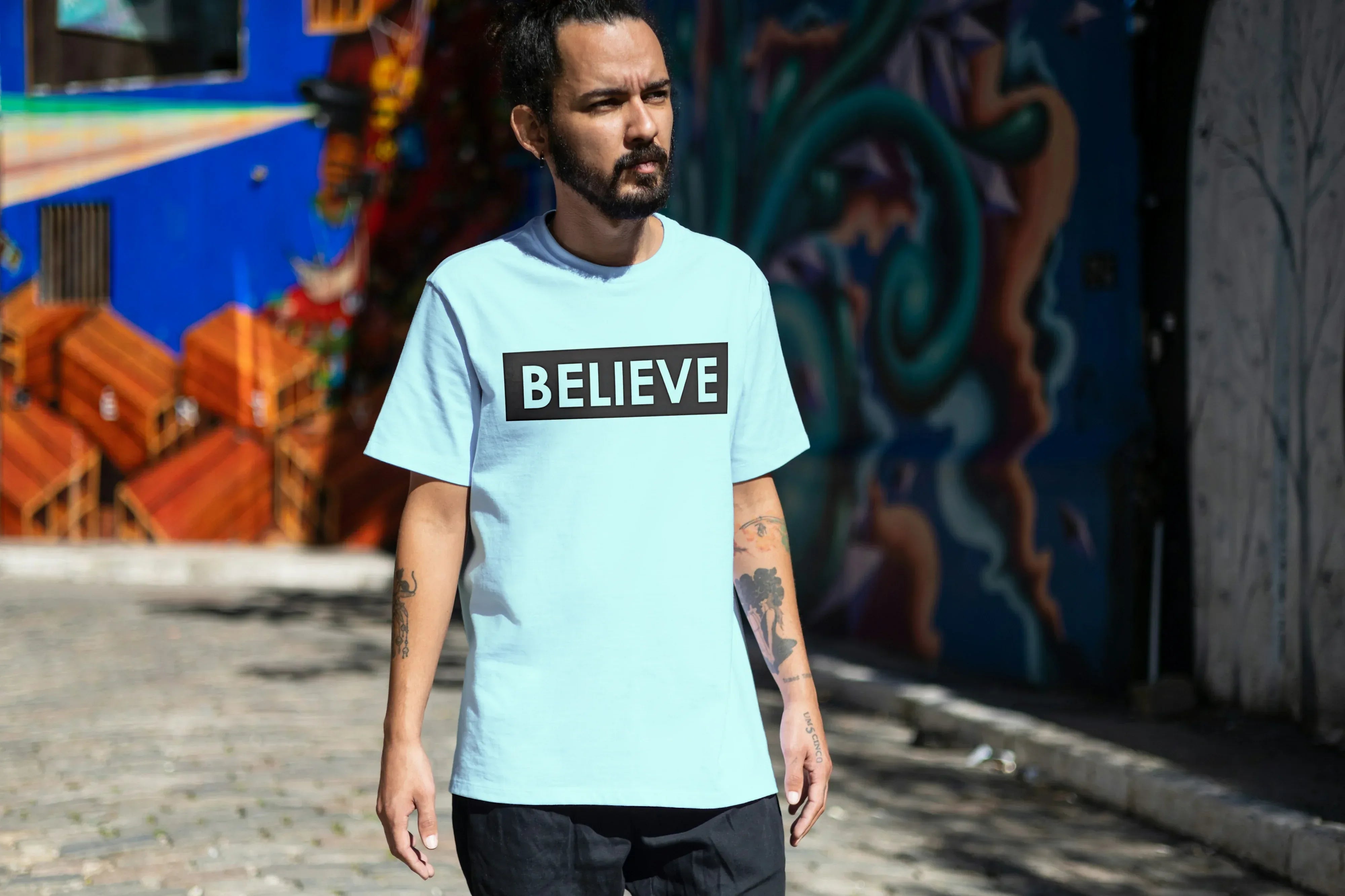 Believe Graphic Oversized Classic T-Shirt for Men - Not So Suttle