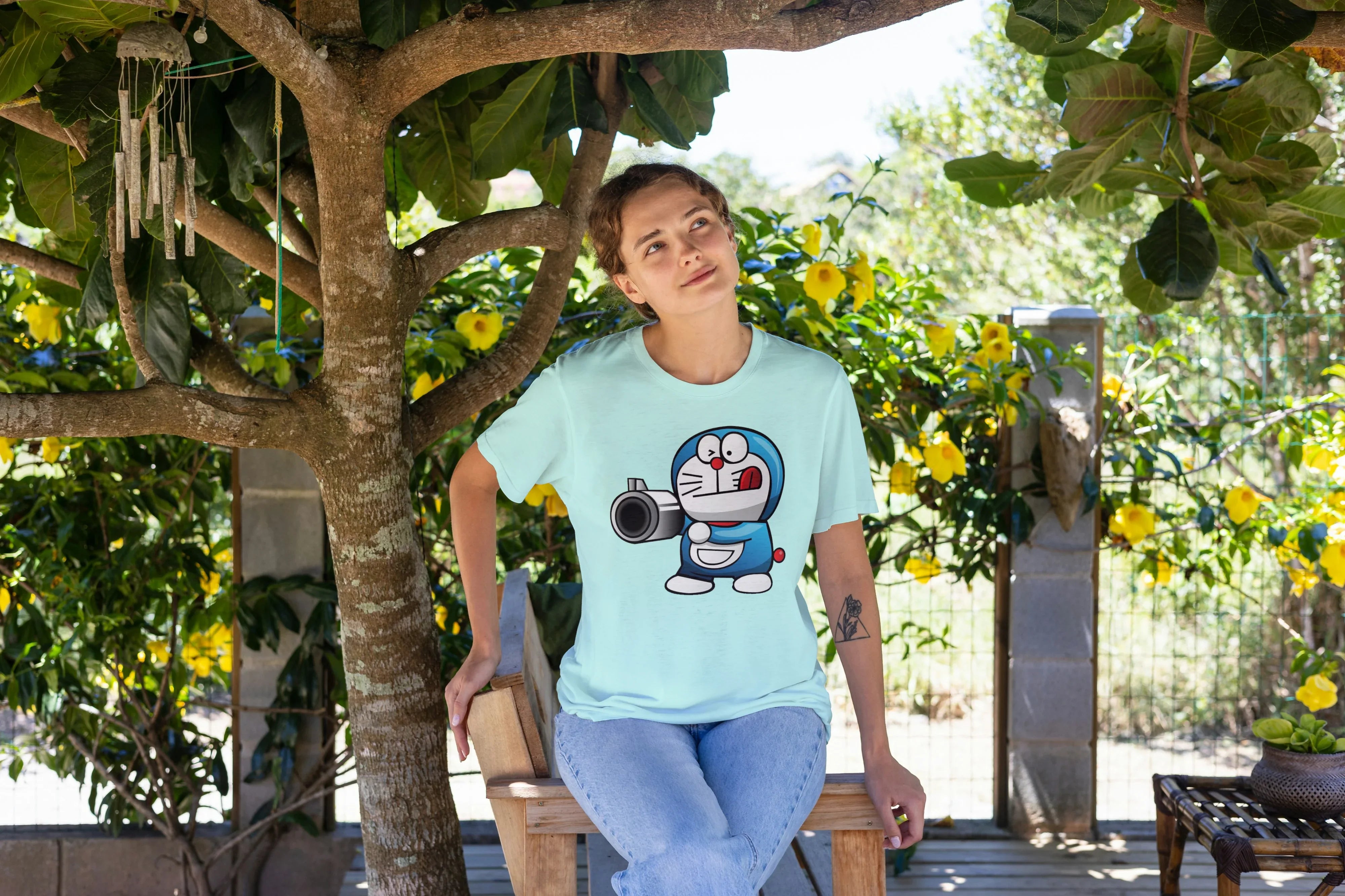 Doremon Graphic Oversized Classic T-Shirt for Women - Not So Suttle