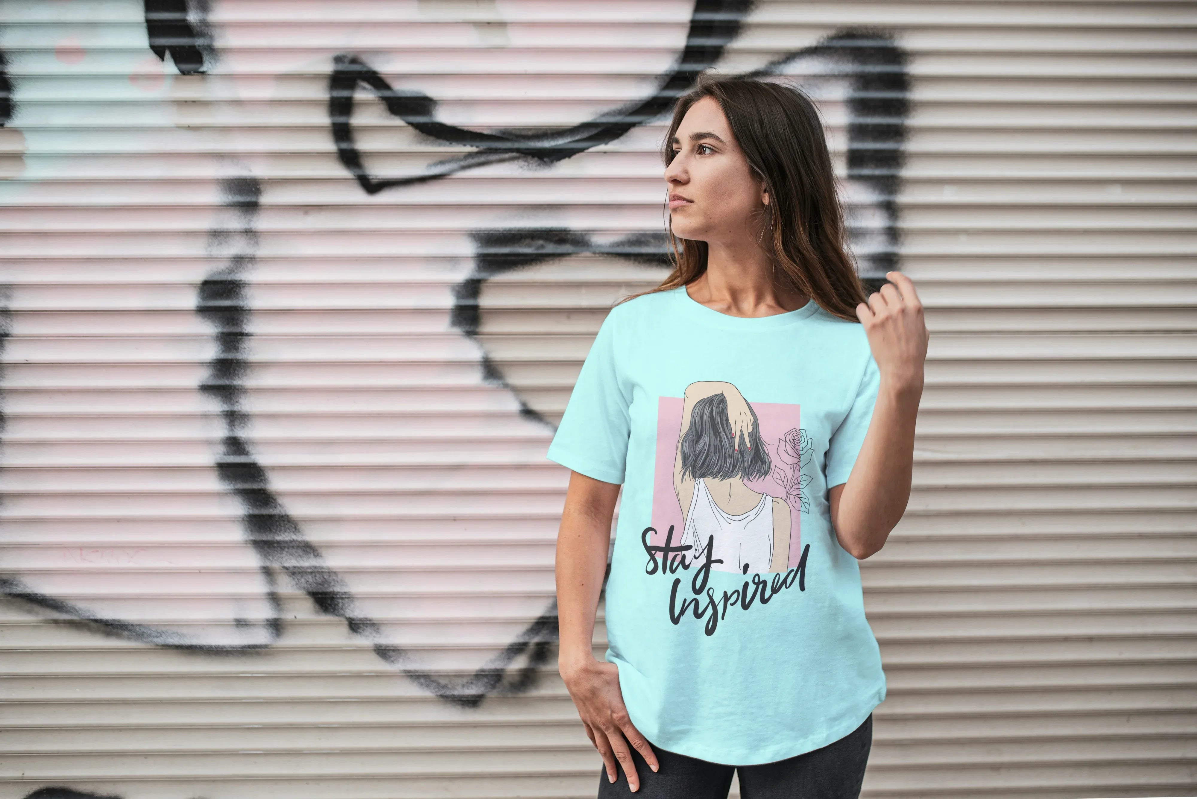 Stay Inspired Graphic Oversized Classic T-Shirt for Women - Not So Suttle