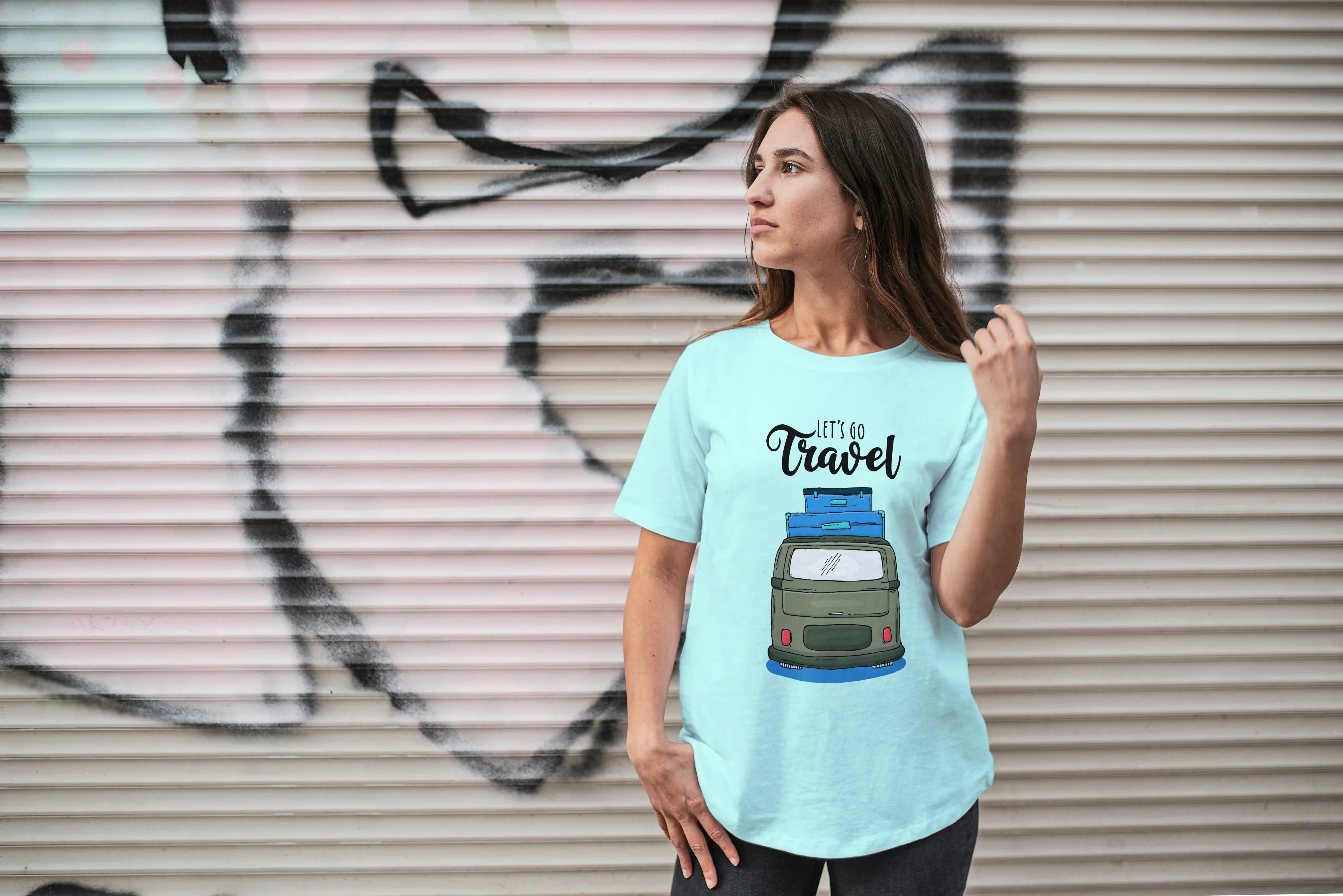 Let's Go Travel Graphic Oversized Classic T-Shirt for Women - Not So Suttle