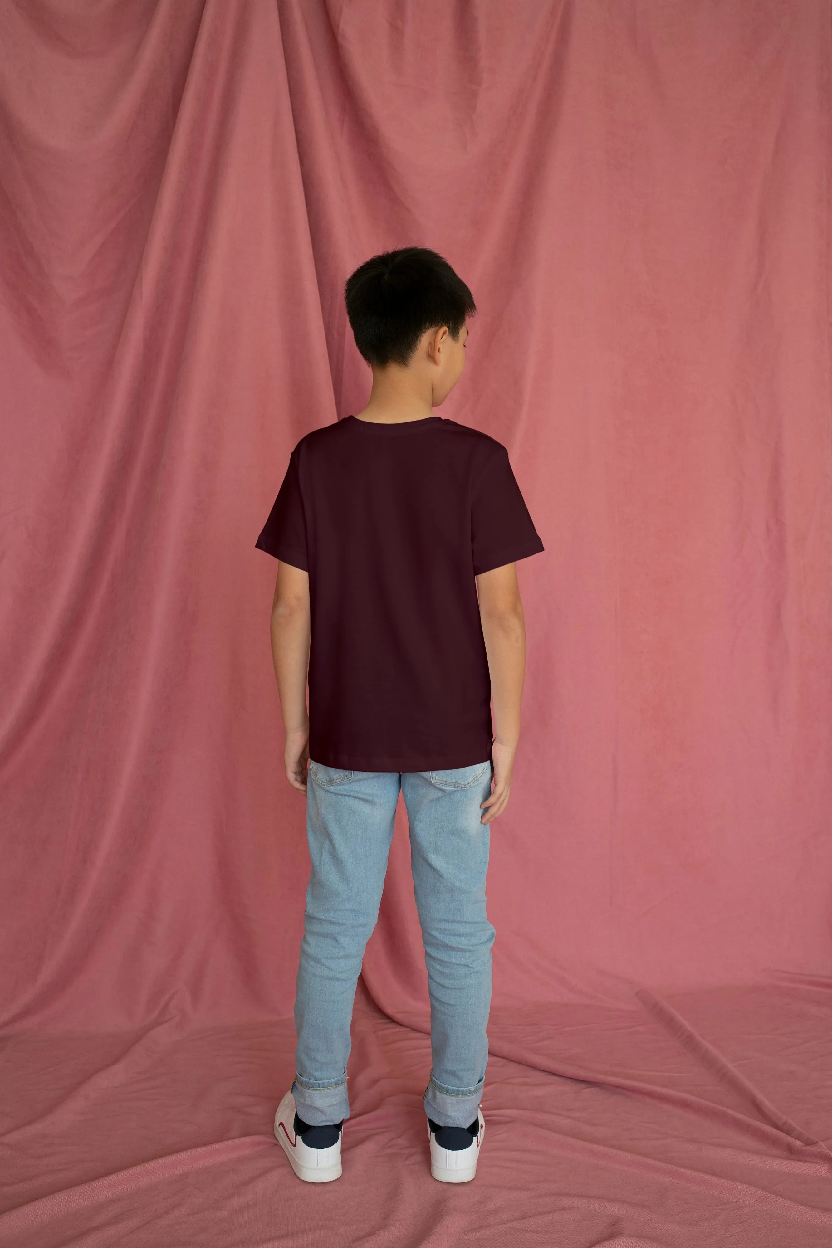 Boy's Crew Neck T-Shirt Maroon - Not So Suttle