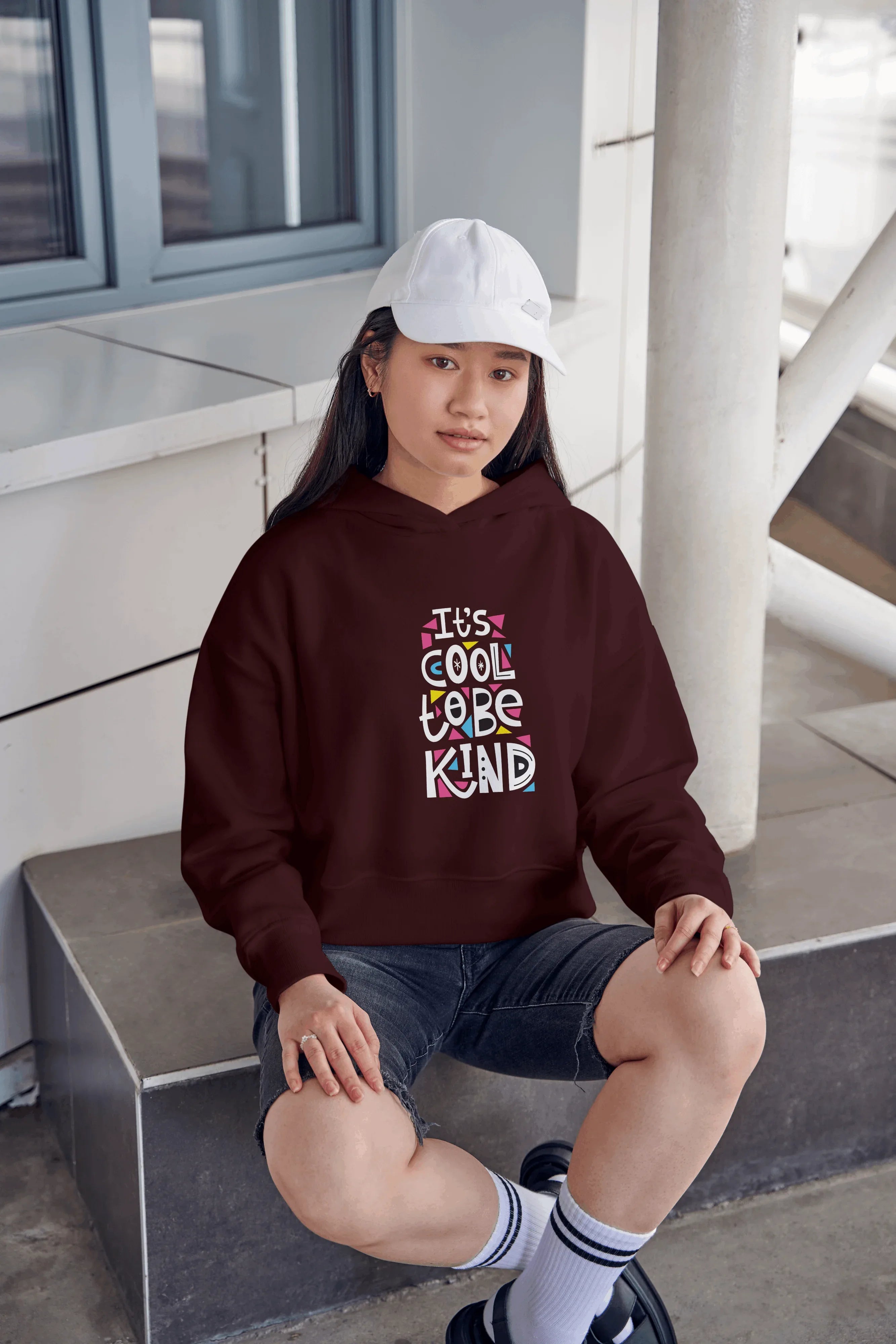 It's Cool to be Kind Graphic Cropped Hoodie for Women - Not So Suttle