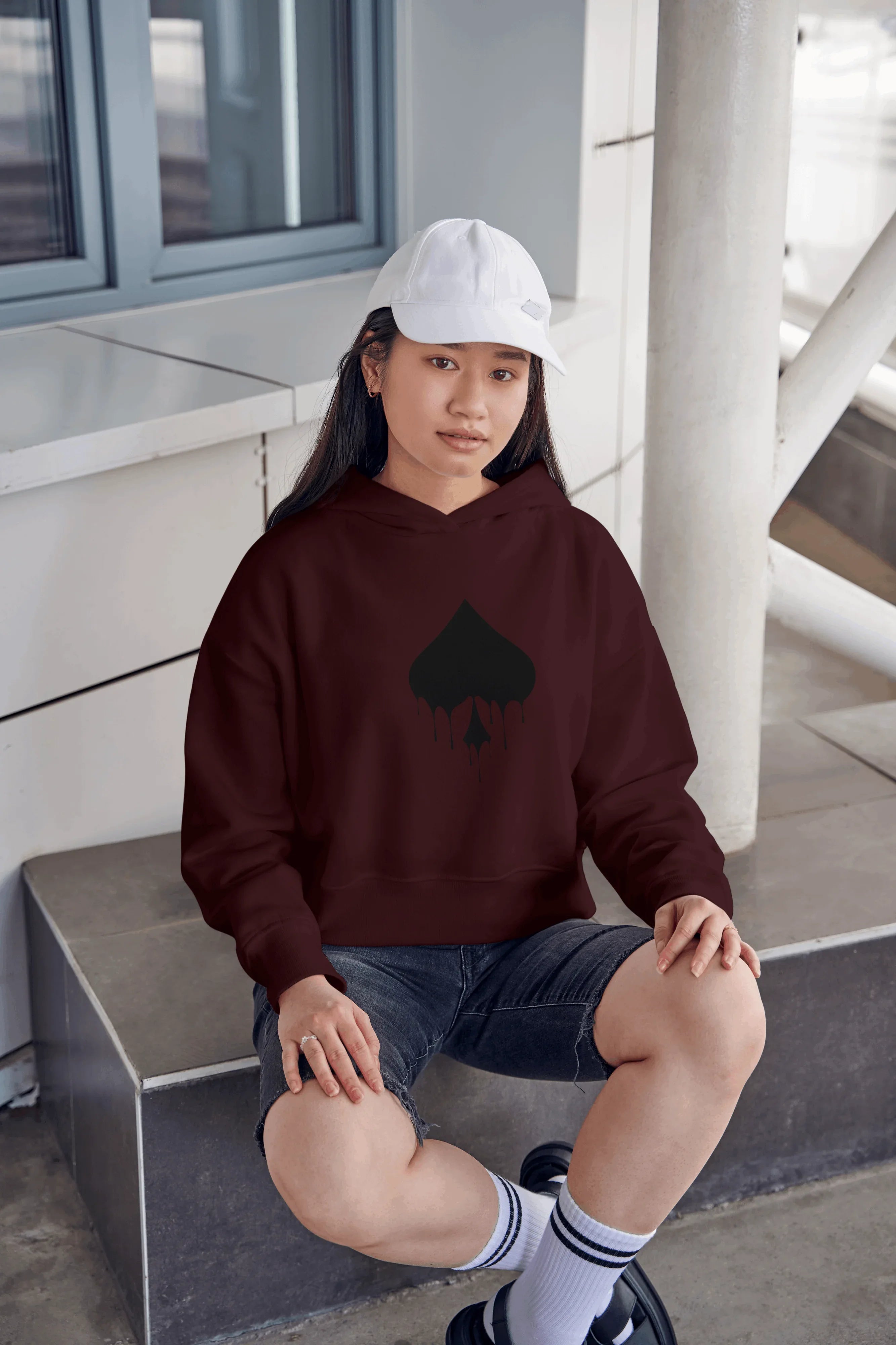 Club Graphic Cropped Hoodie for Women - Not So Suttle