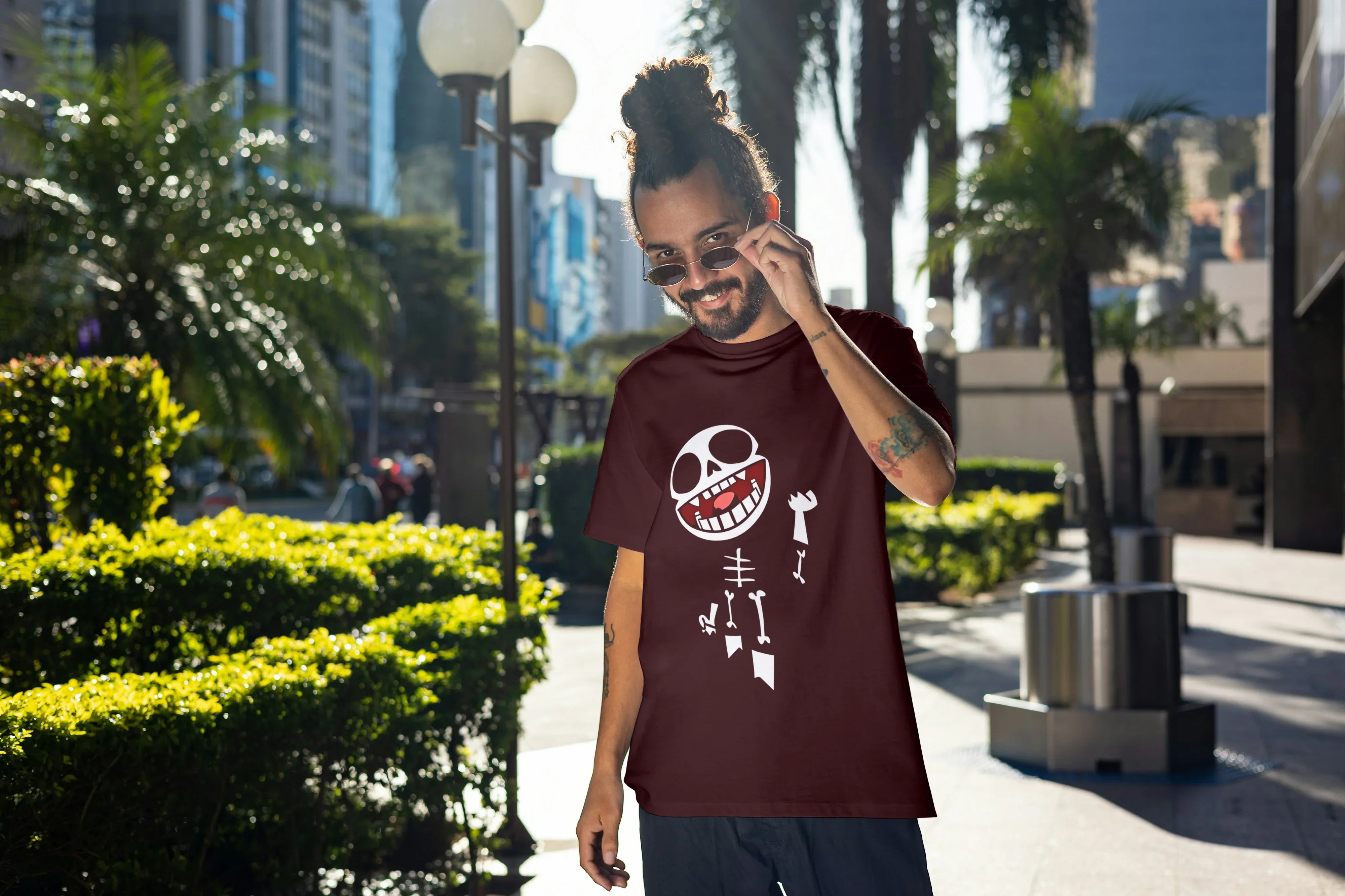 Dancing Skeleton Graphic Oversized Classic T-Shirt for Men - Not So Suttle