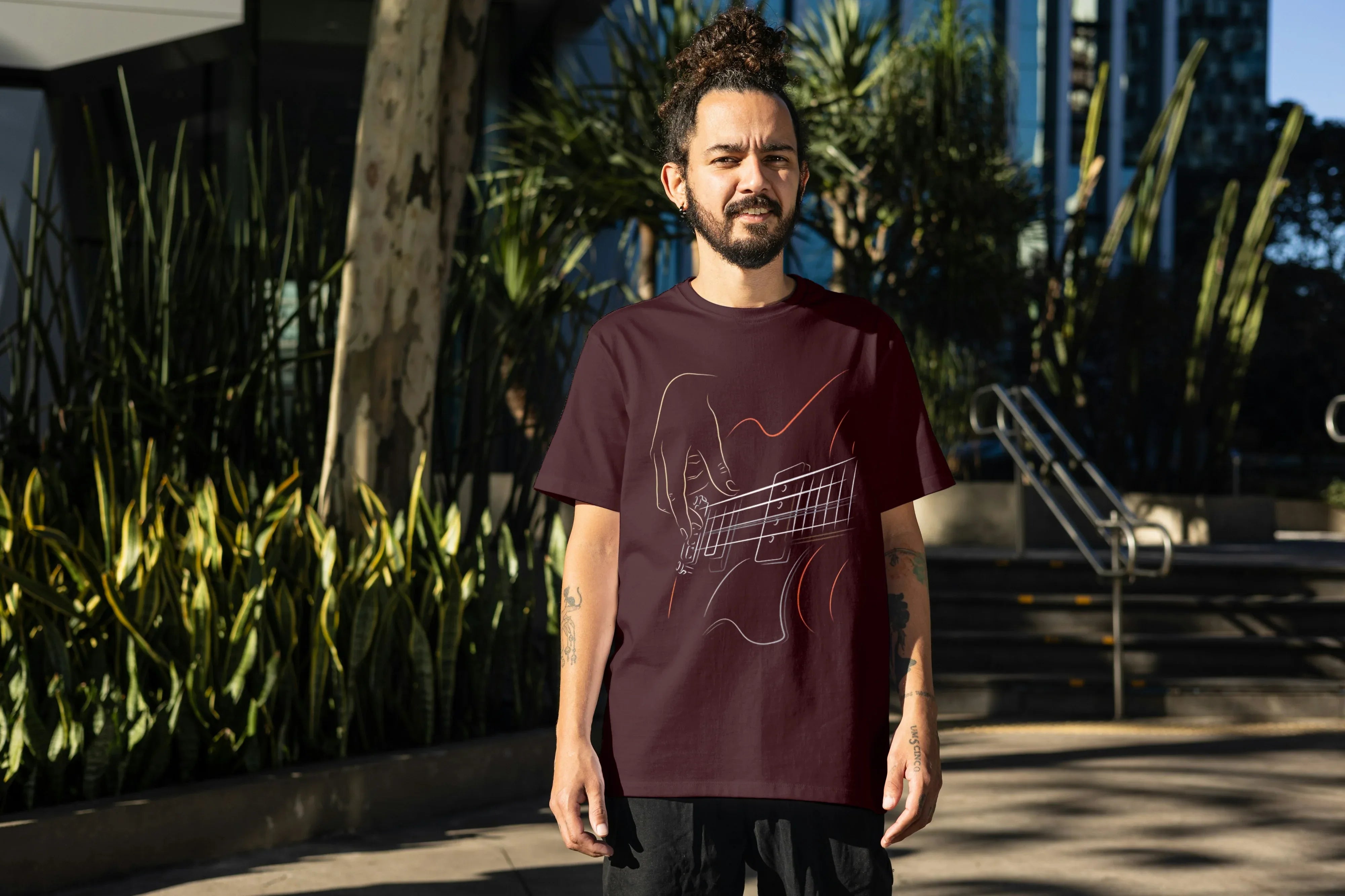 Guitar Graphic Oversized Classic T-Shirt for Men - Not So Suttle