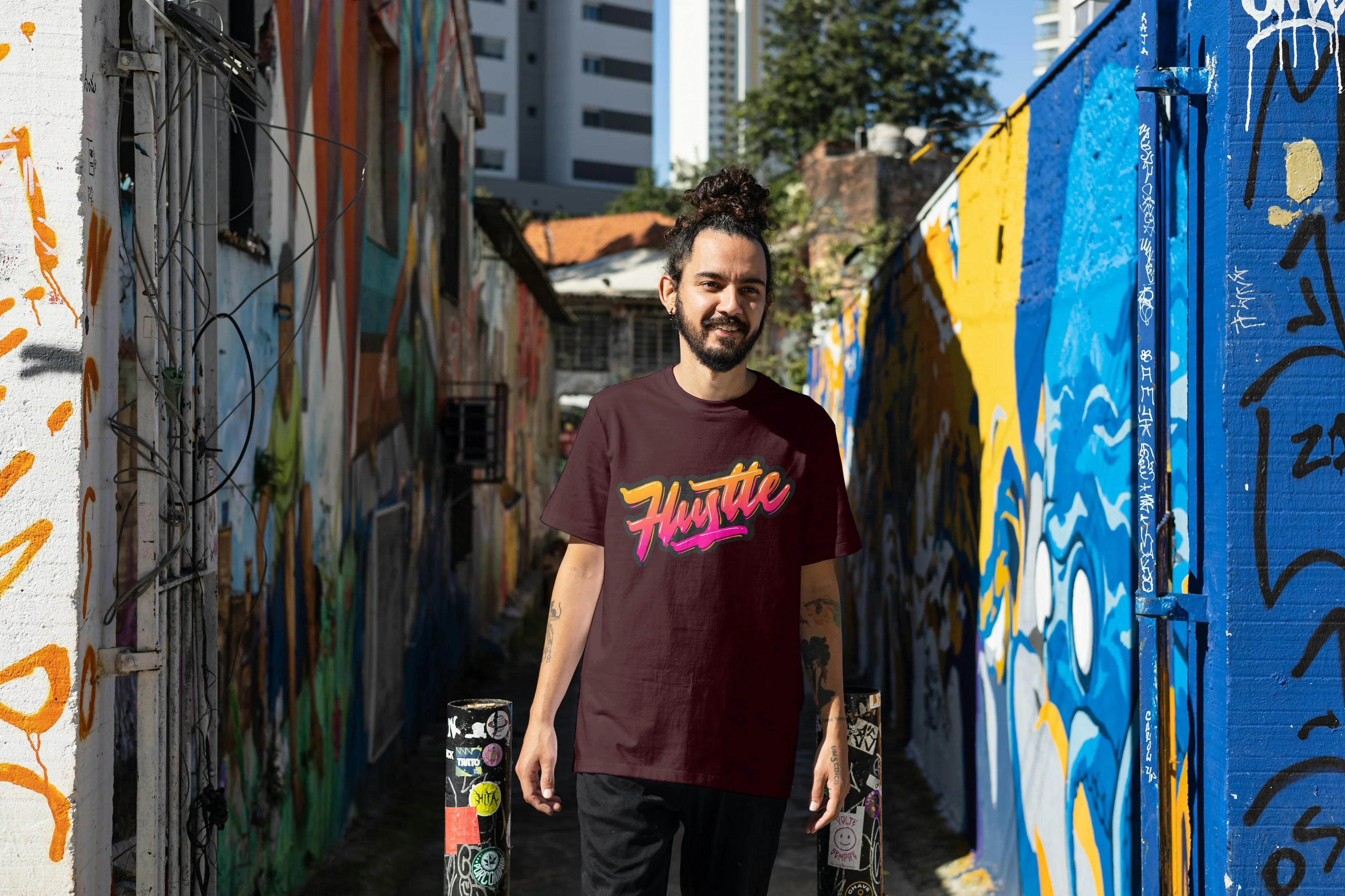 Hustle Graphic Oversized Classic T-Shirt for Men - Not So Suttle