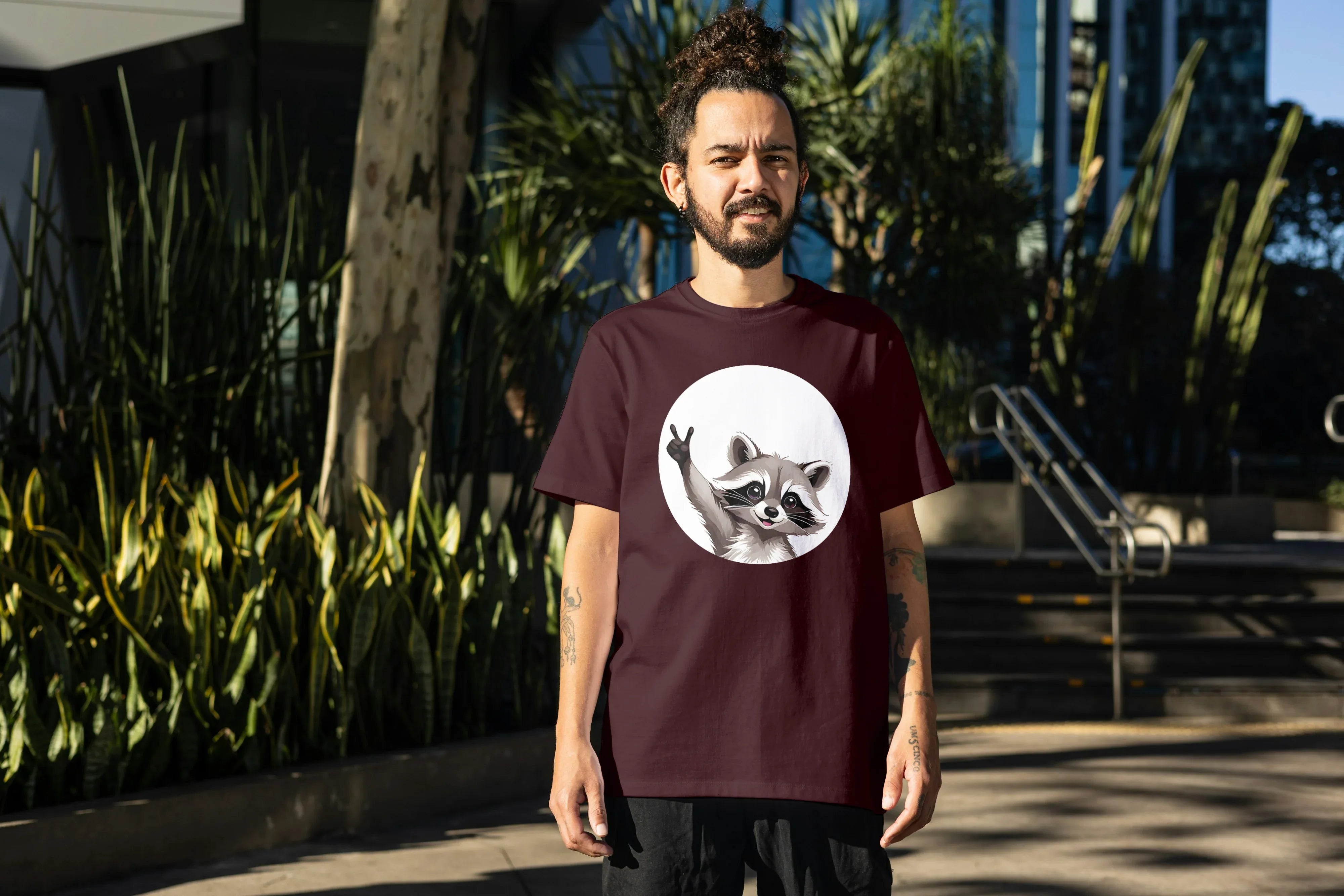 Racoon Graphic Oversized Classic T-Shirt for Men - Not So Suttle