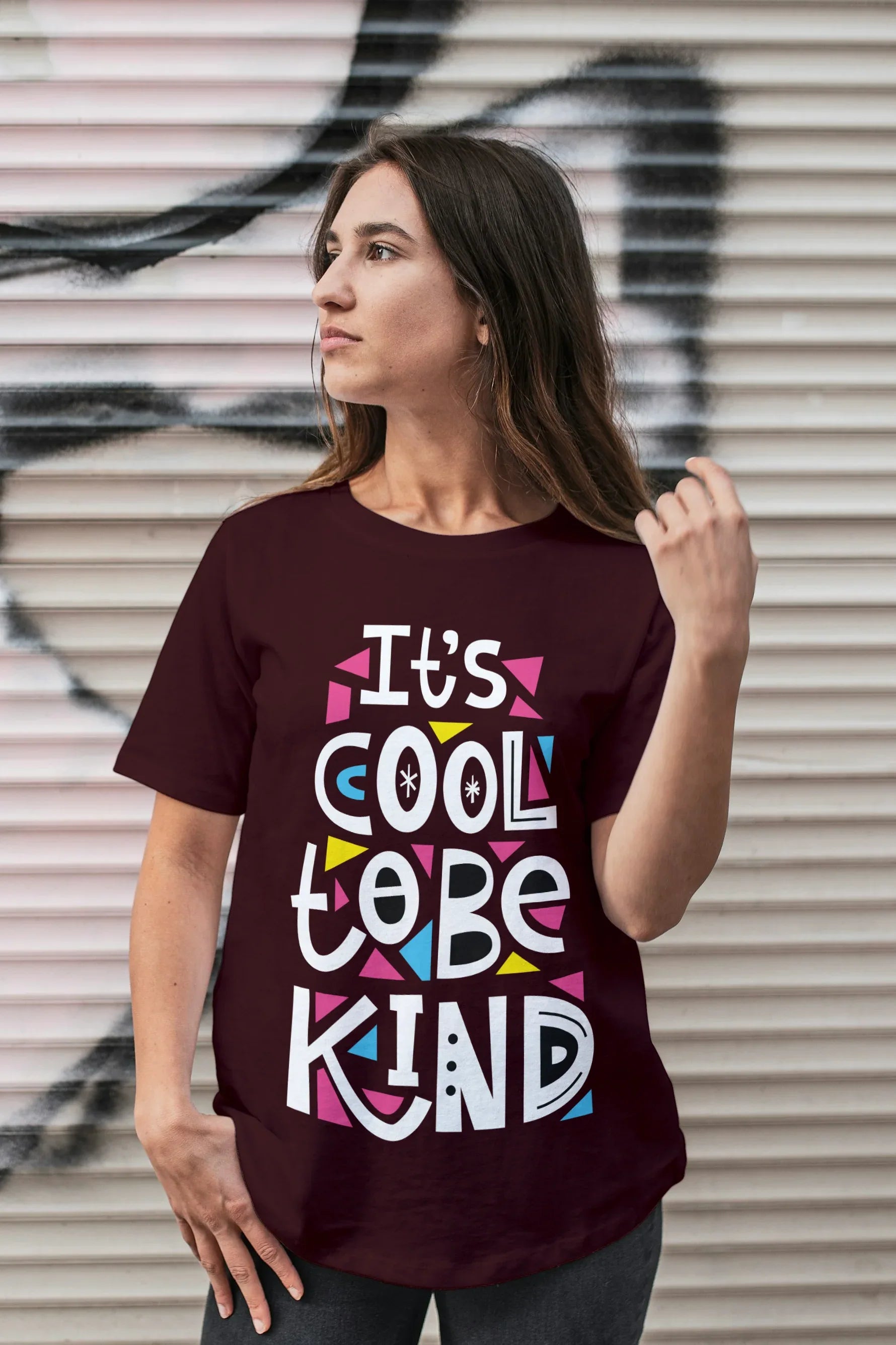 It's Cool To Be Kind Graphic Oversized Classic T-Shirt for Women - Not So Suttle
