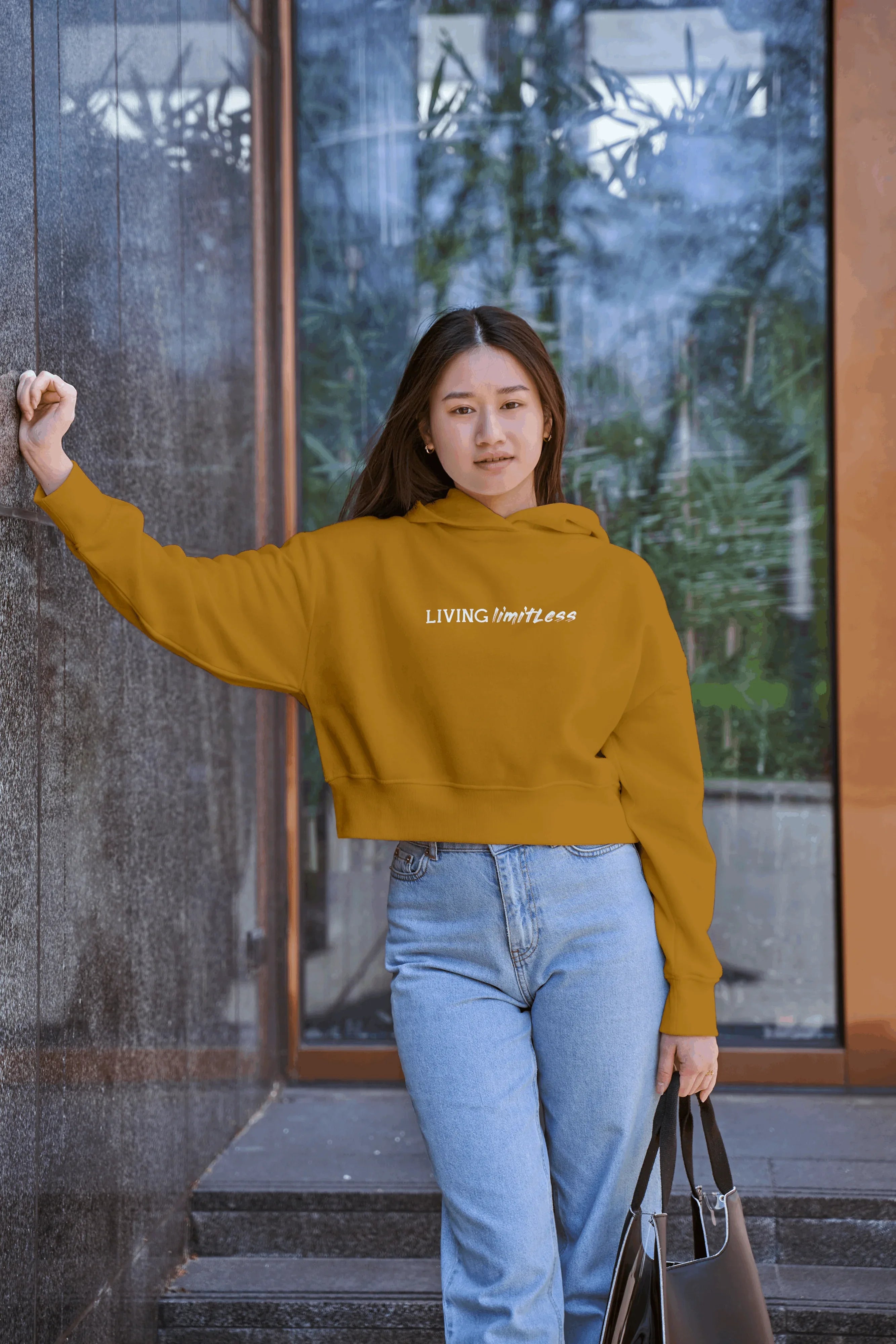 Living Limitless Graphic Cropped Hoodie for Women - Not So Suttle