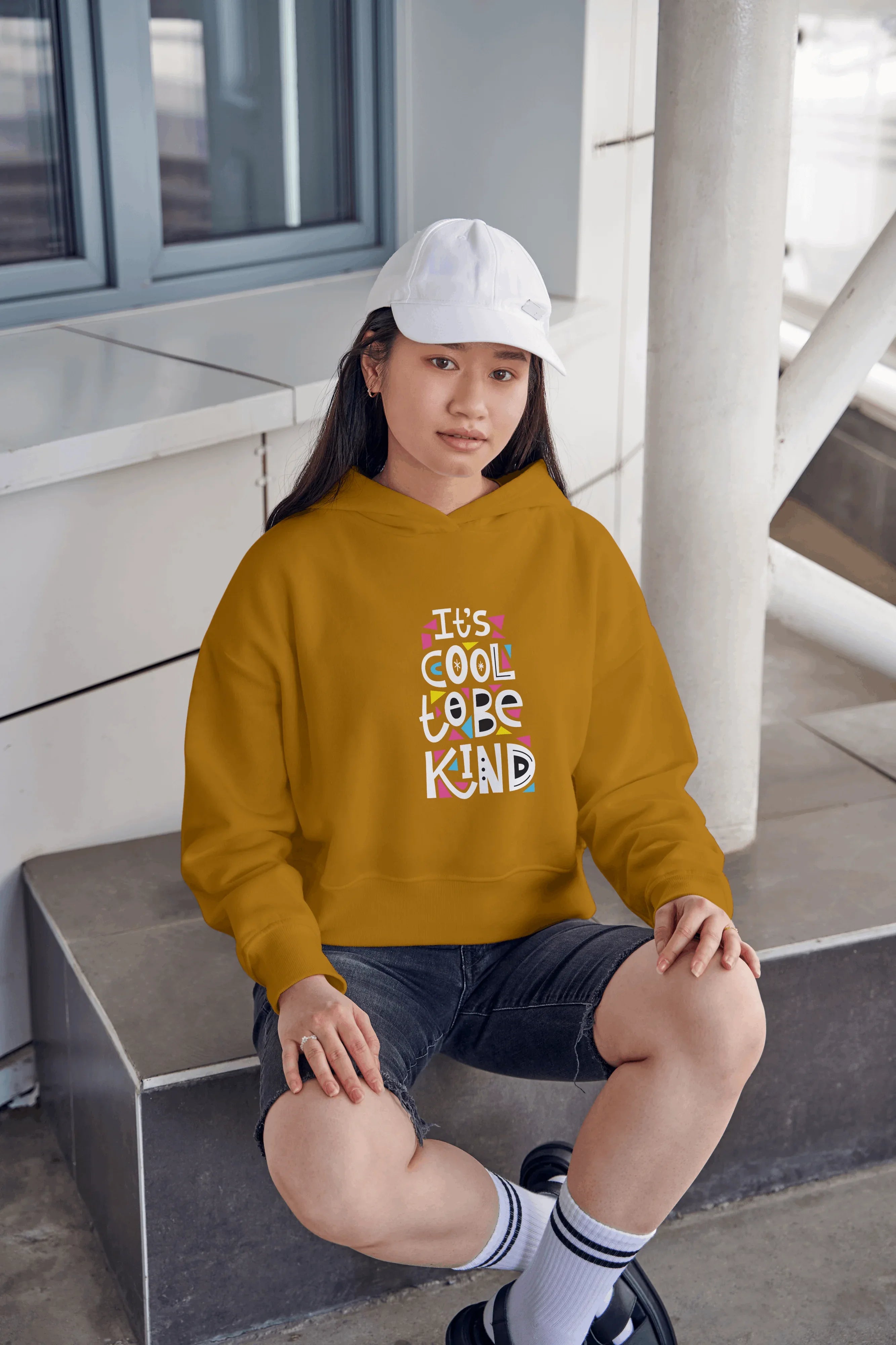 It's Cool to be Kind Graphic Cropped Hoodie for Women - Not So Suttle