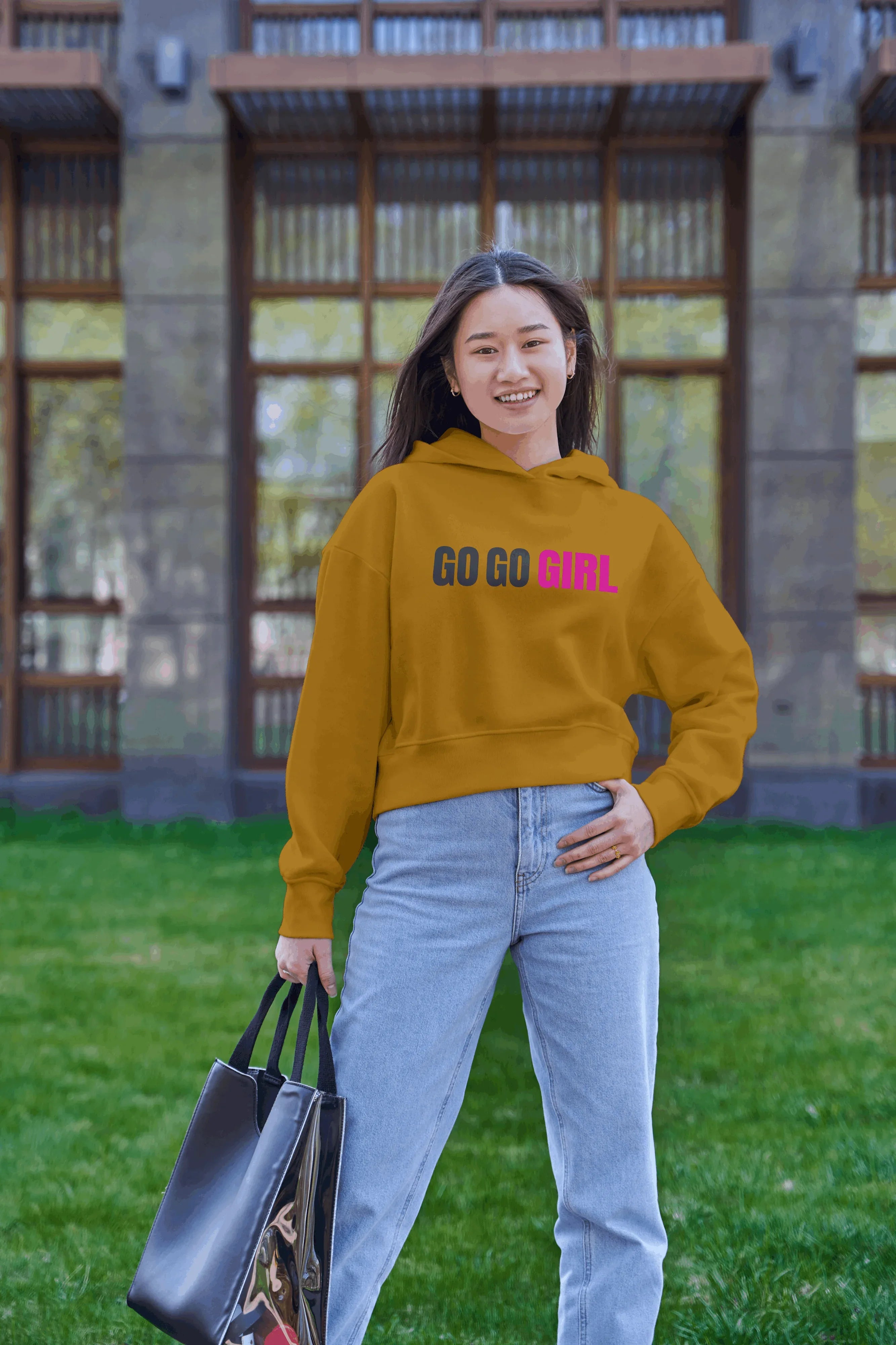 Go Go Girl Graphic Cropped Hoodie for Women - Not So Suttle