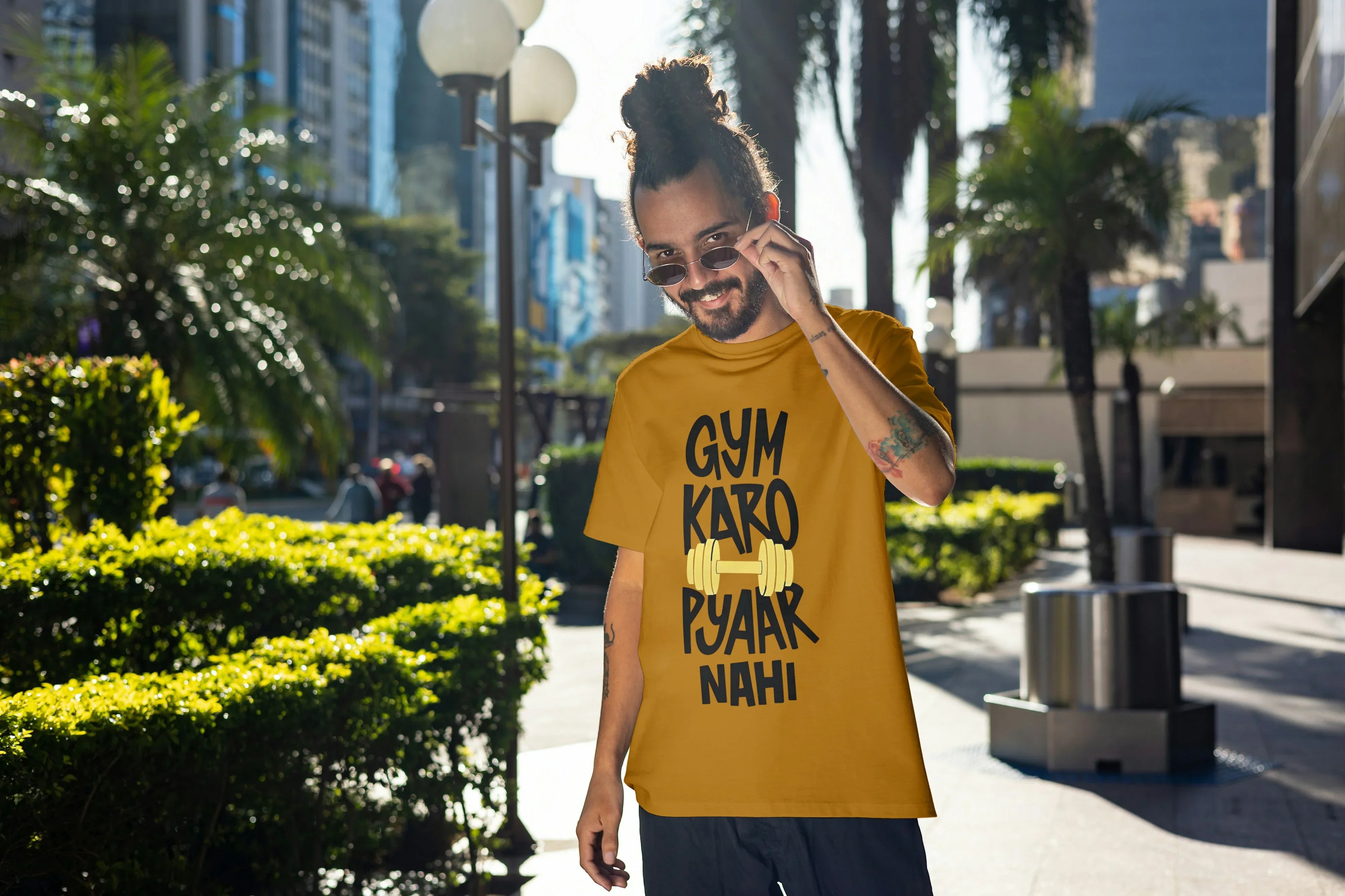 Gym Karo Graphic Oversized Classic T-Shirt for Men - Not So Suttle