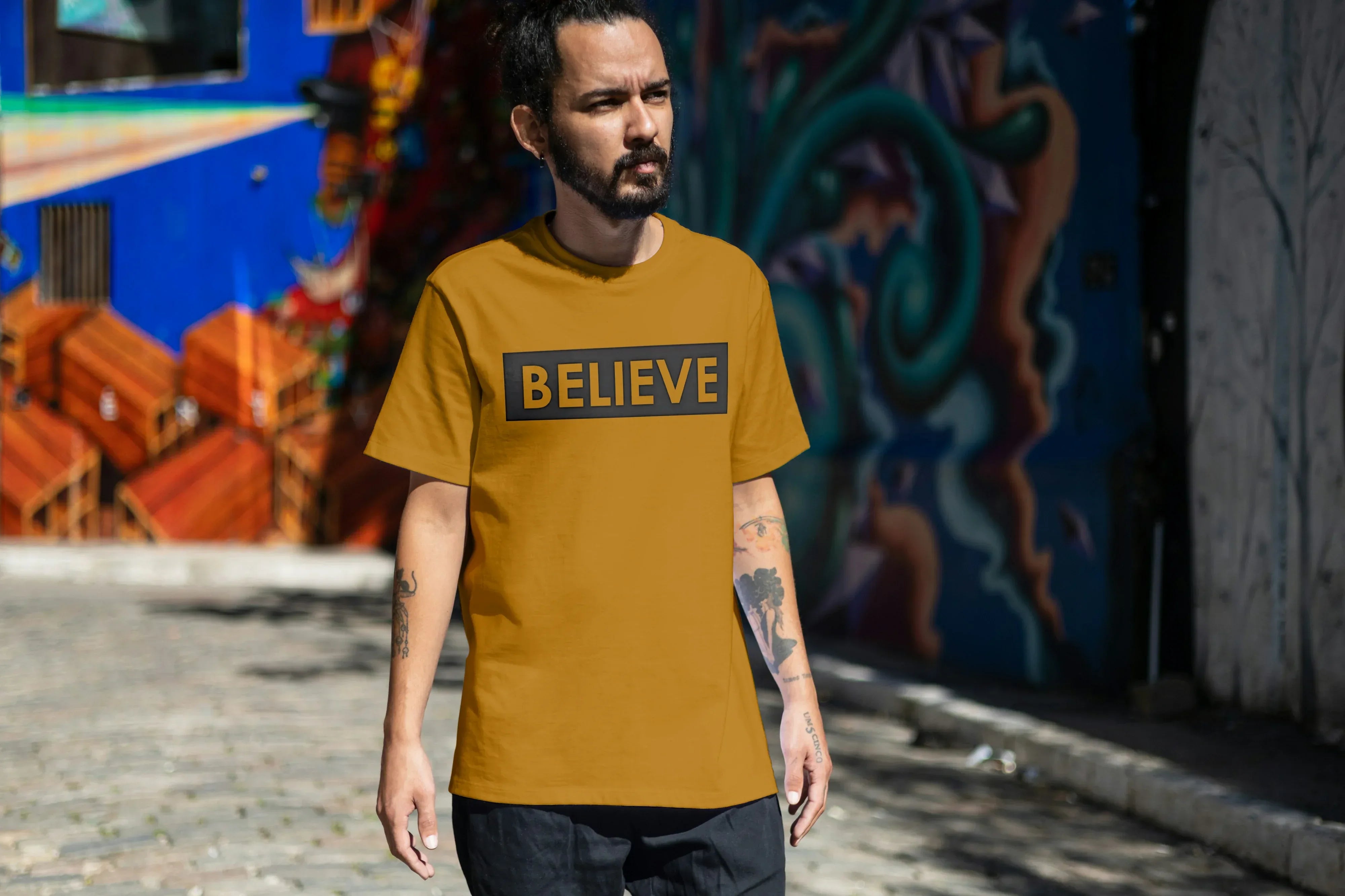 Believe Graphic Oversized Classic T-Shirt for Men - Not So Suttle
