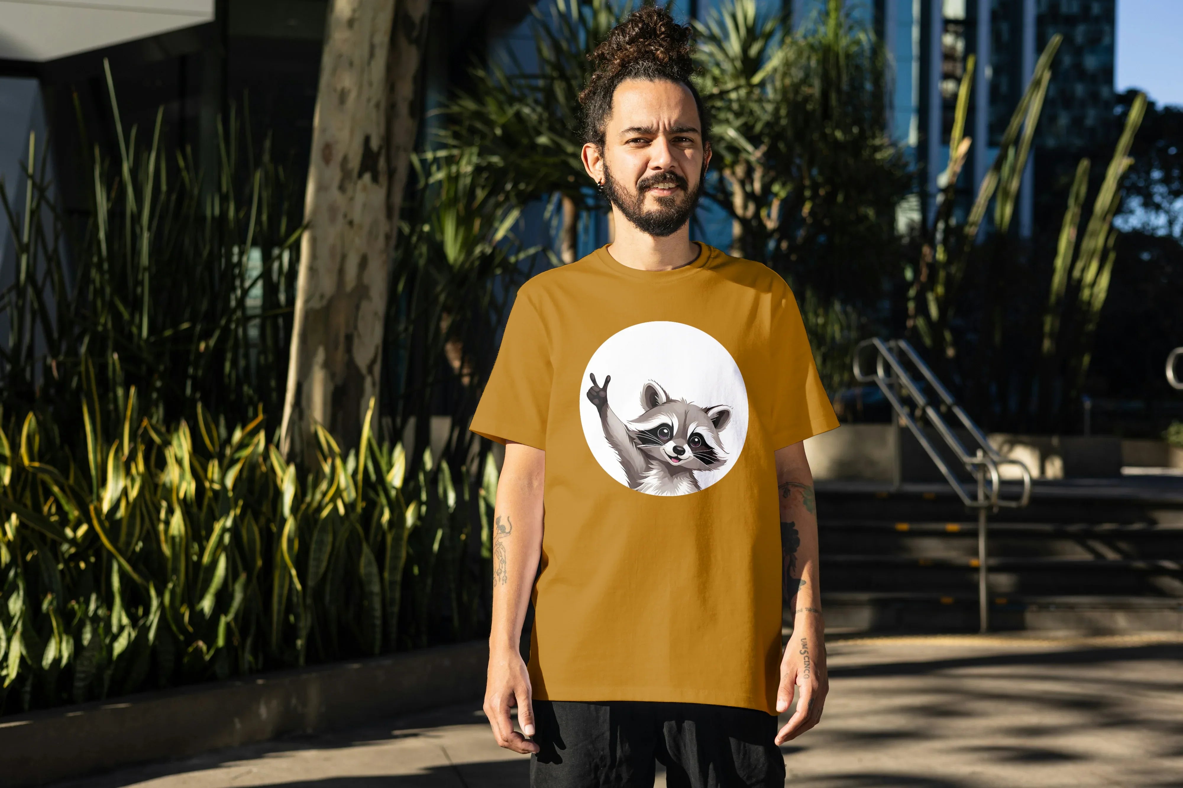 Racoon Graphic Oversized Classic T-Shirt for Men - Not So Suttle
