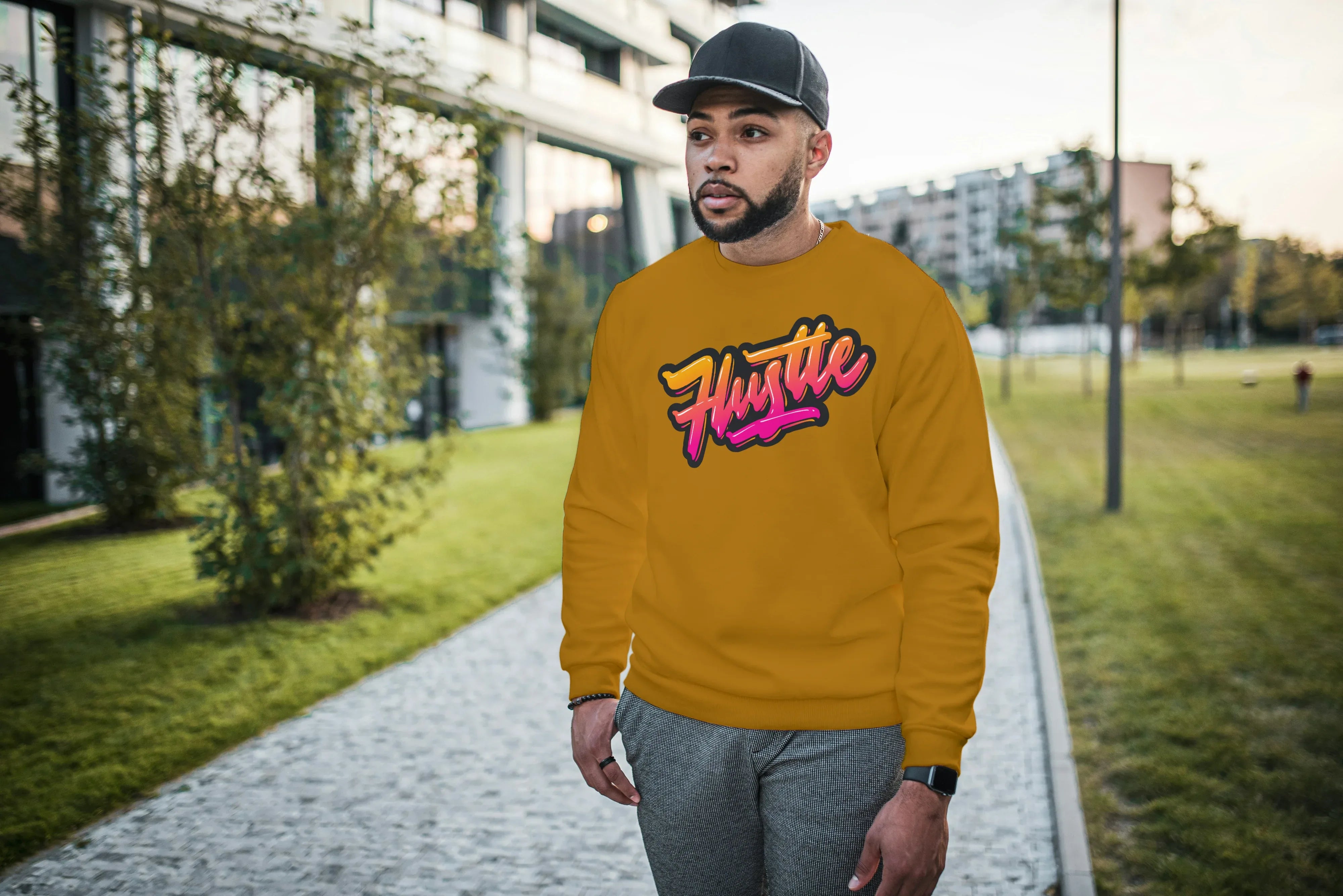 Hustle Graphic Sweatshirt for Men - Not So Suttle