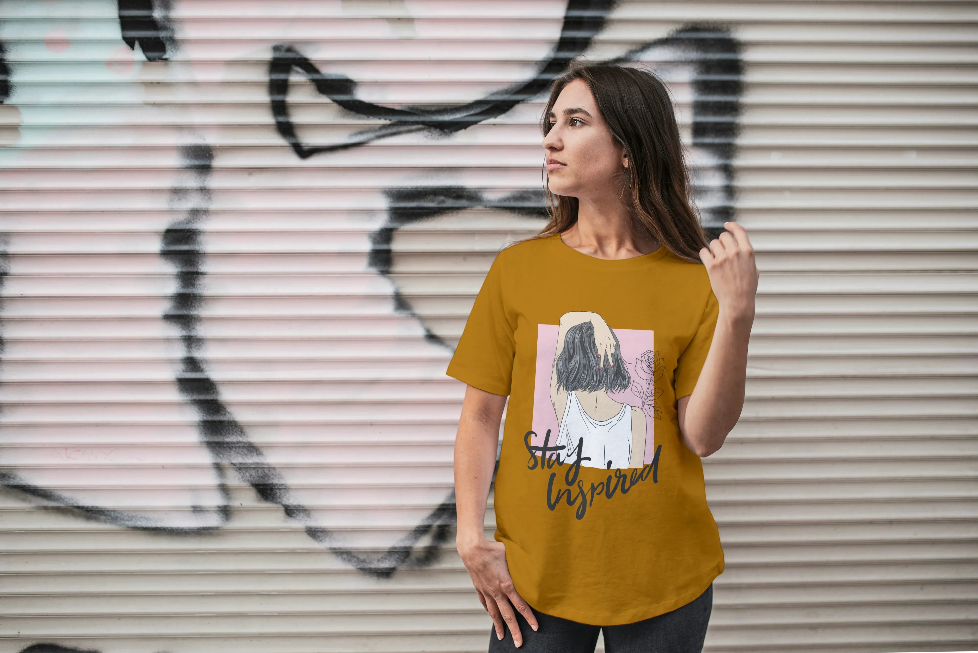 Stay Inspired Graphic Oversized Classic T-Shirt for Women - Not So Suttle