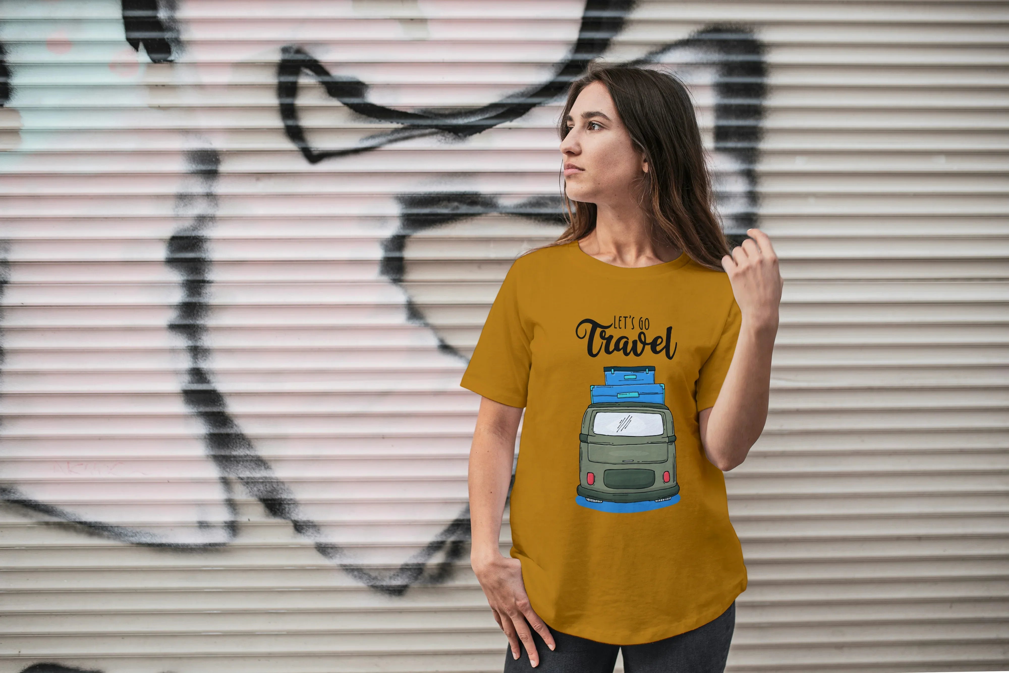 Let's Go Travel Graphic Oversized Classic T-Shirt for Women - Not So Suttle