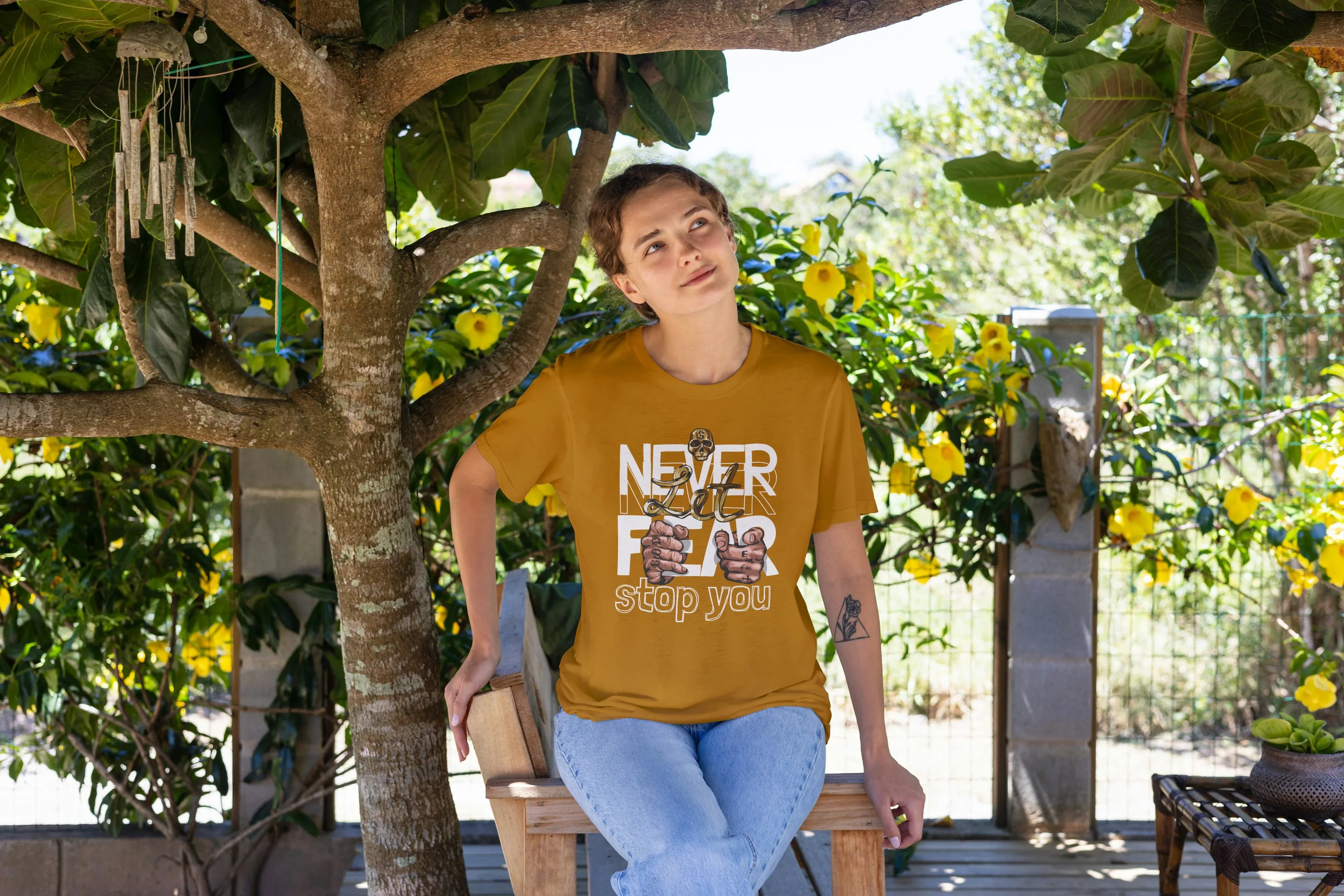 Never Let Fear Stop You Graphic Oversized Classic T-Shirt for Women - Not So Suttle