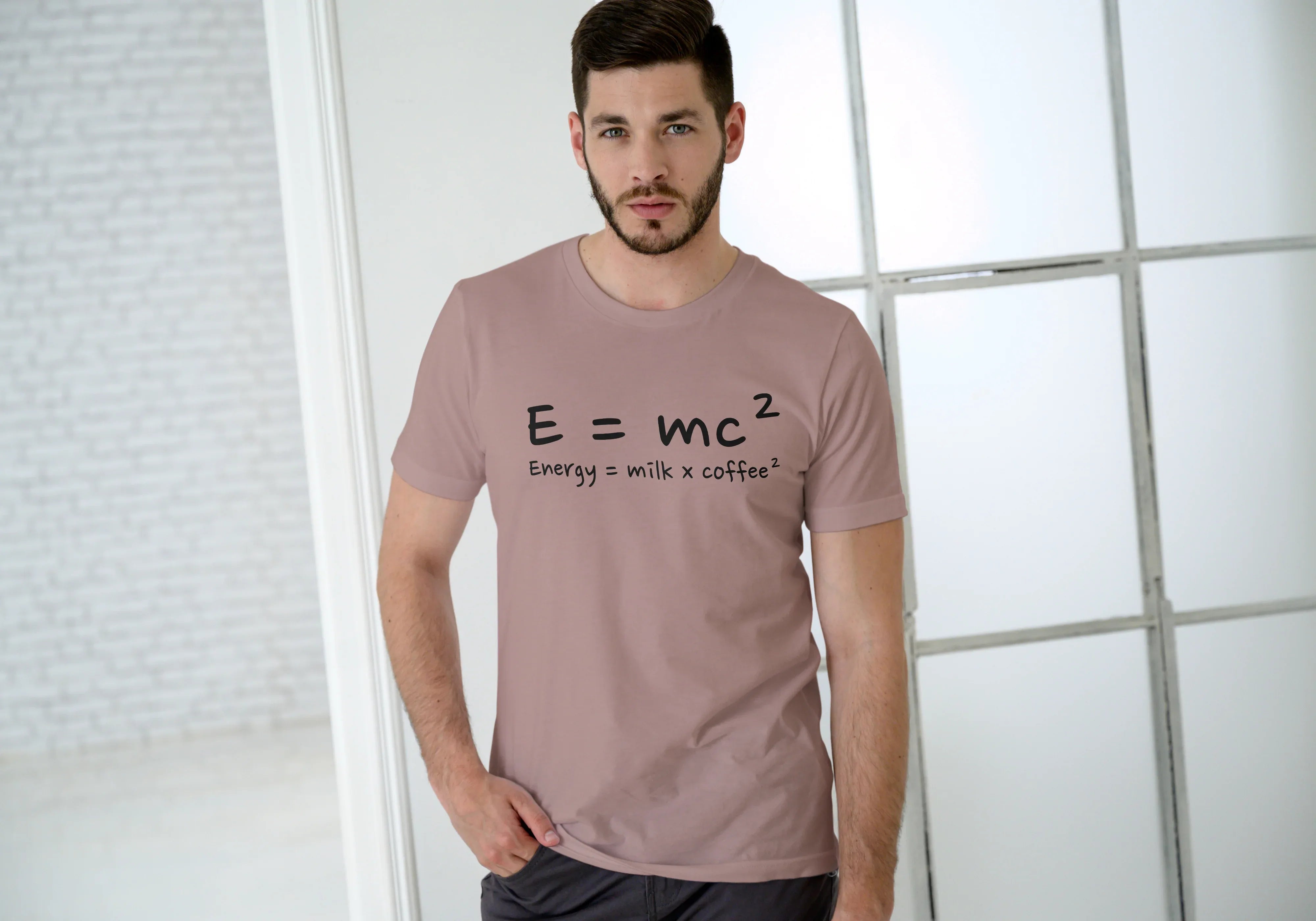 Energy Milk Coffee Graphic Classic Crew T-Shirt for Men - Not So Suttle