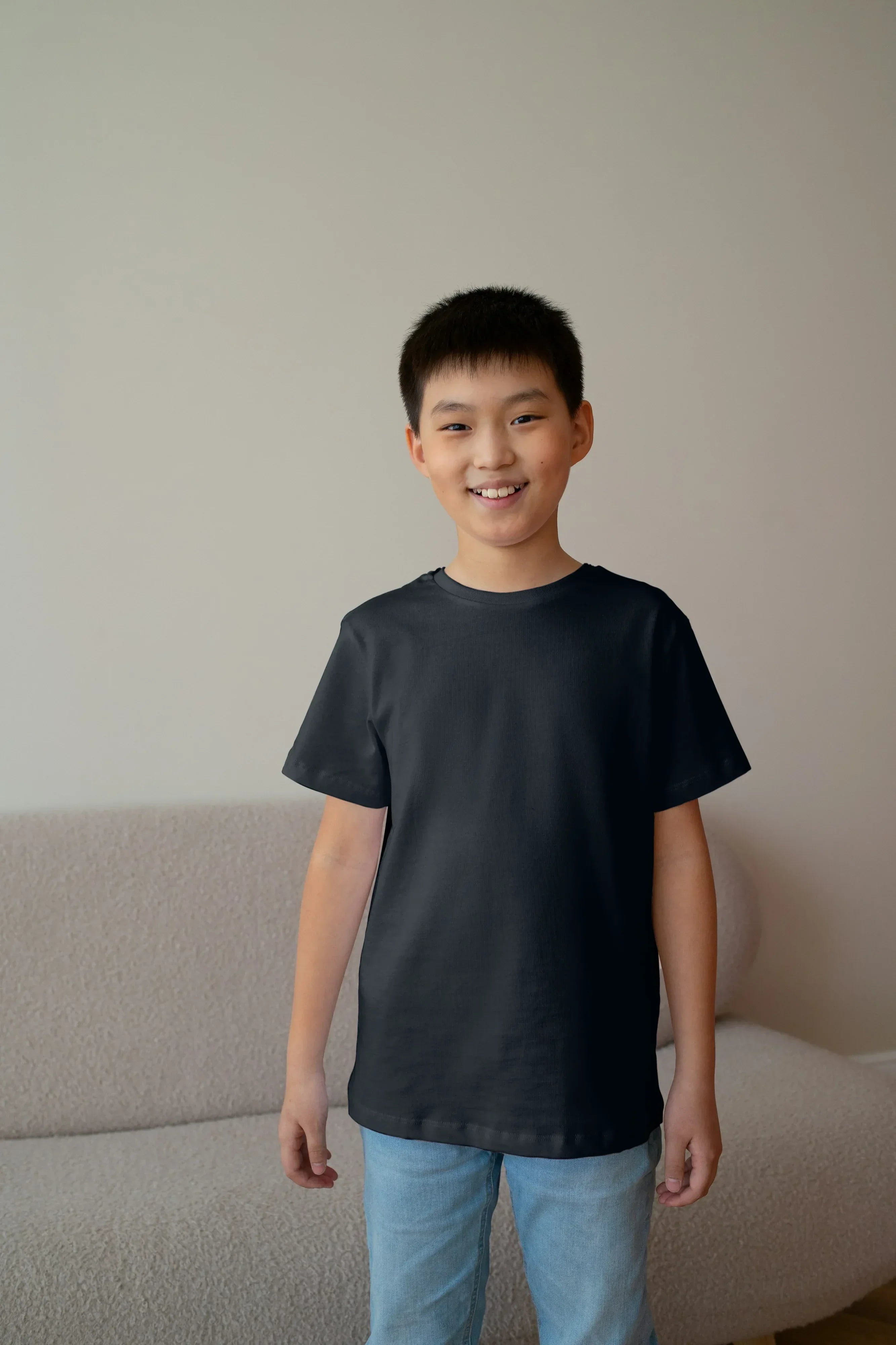 Boy's Crew Neck T-Shirt Navy Blue - Not So Suttle